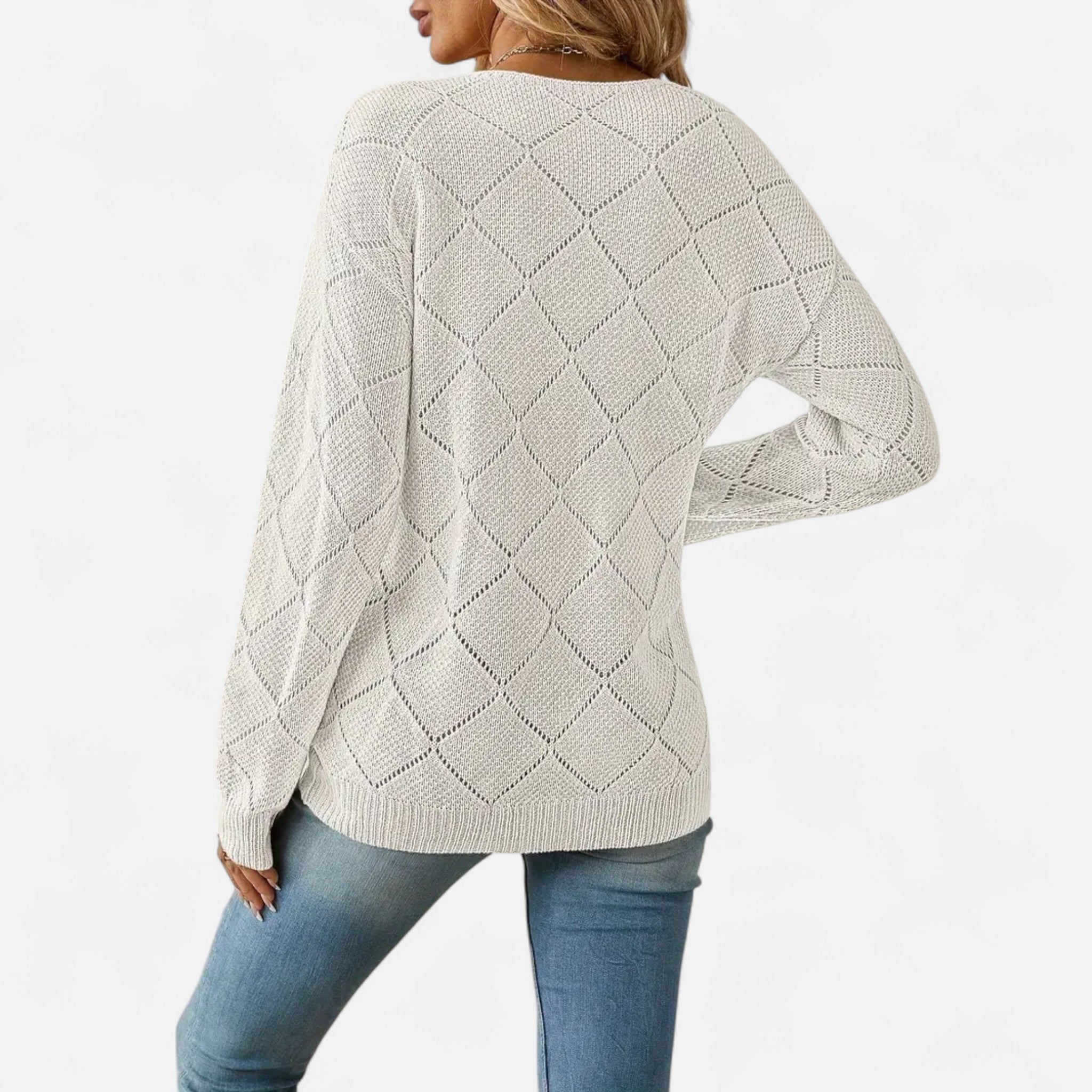 Velclairemode | Women's Loose V-Neck Sweater Fall-Winter