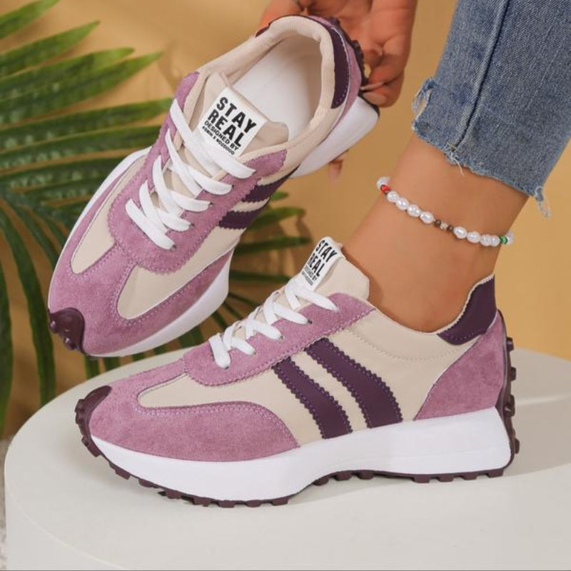 Sneakers donna con zeppa in pelle — scarpe sportive casual