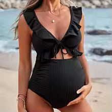 Bañador de maternidad de una pieza para natación con corte ajustable
