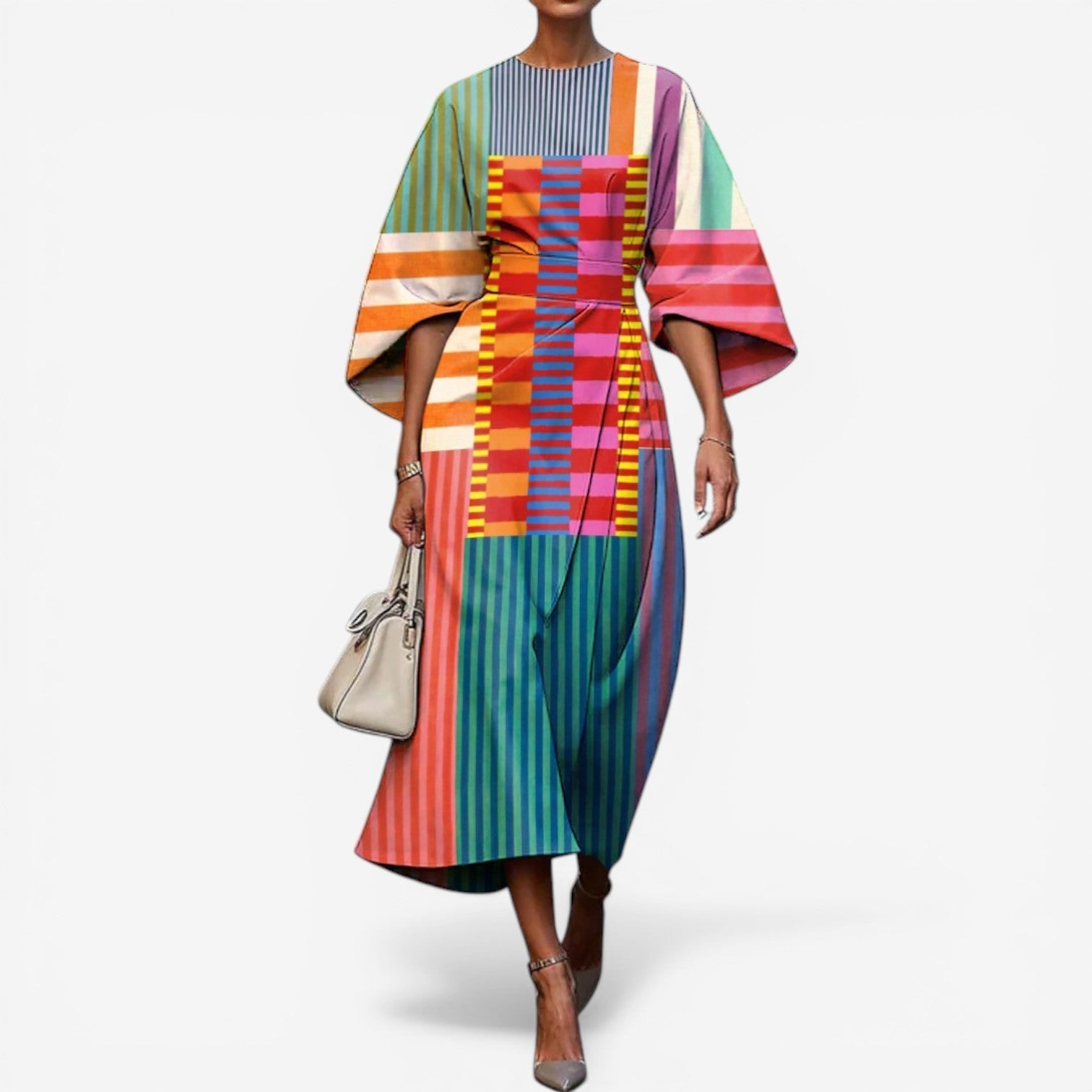 Robe kimono pour femmes — patchwork multicolore — événement culturel