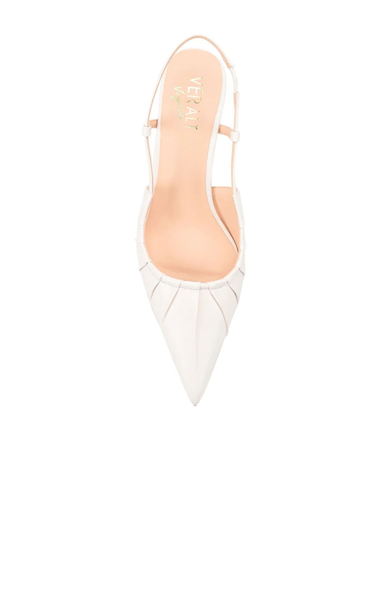 Kitten Heel Slingback Pumps with Pointed Toe in Vegan Leather