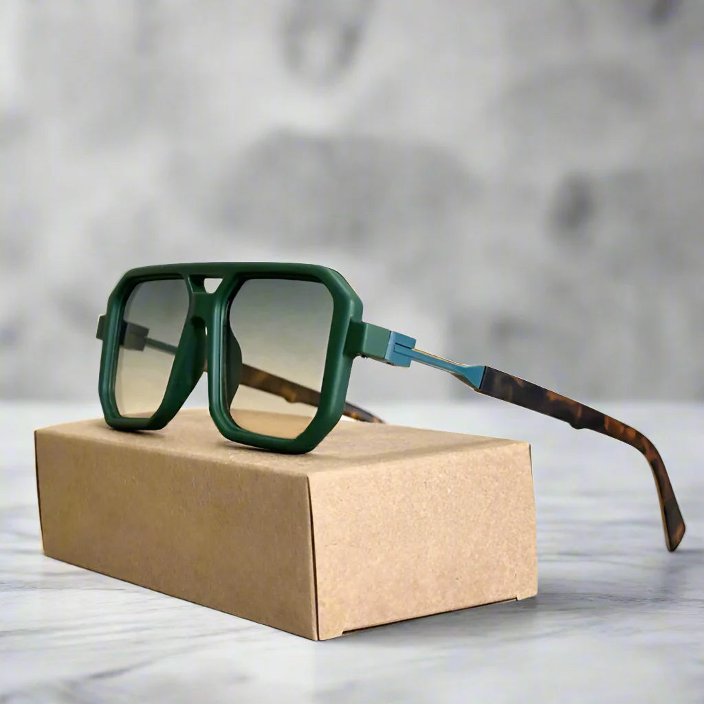 Lunettes de soleil rectangulaires vintage monture sport protection UV400 unisexe