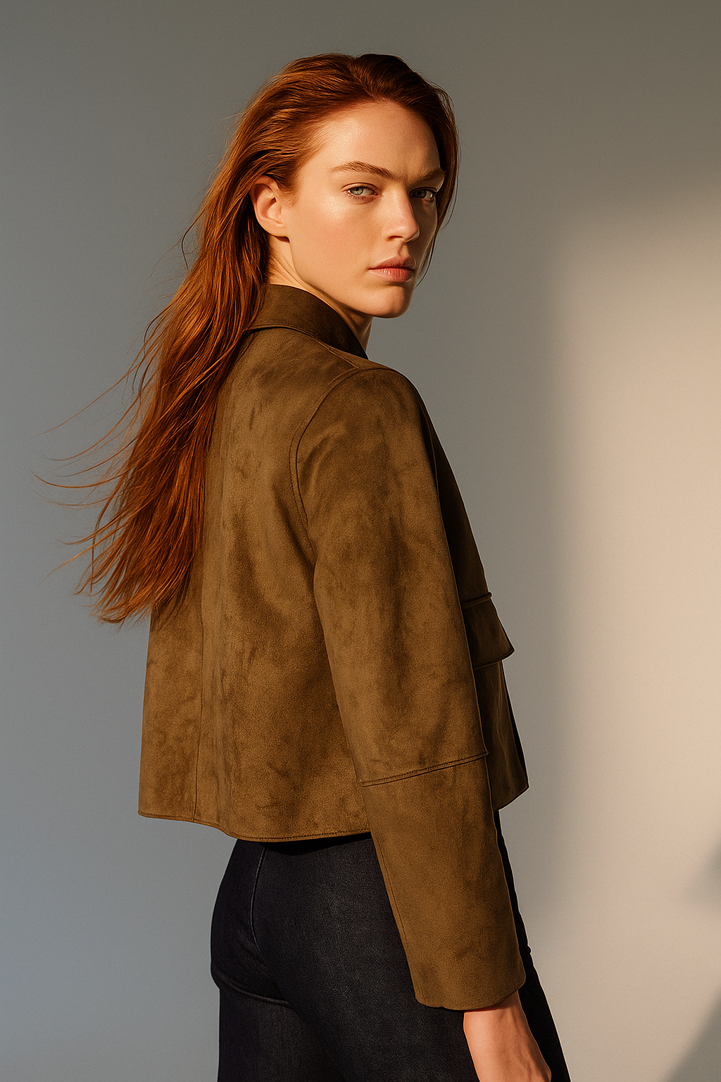 Veste courte pour femme à revers avec boutonnage simple et poches poitrine