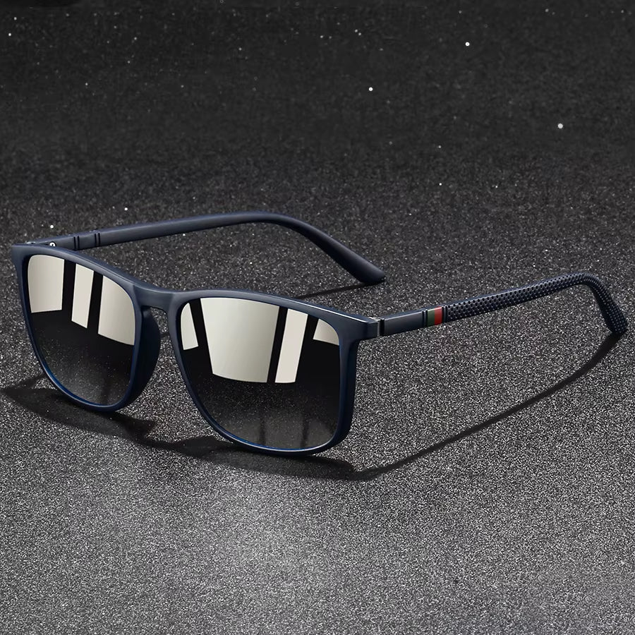 Polarized Sports and Driving Glasses with Rectangular Frame and Soft Nose Pads