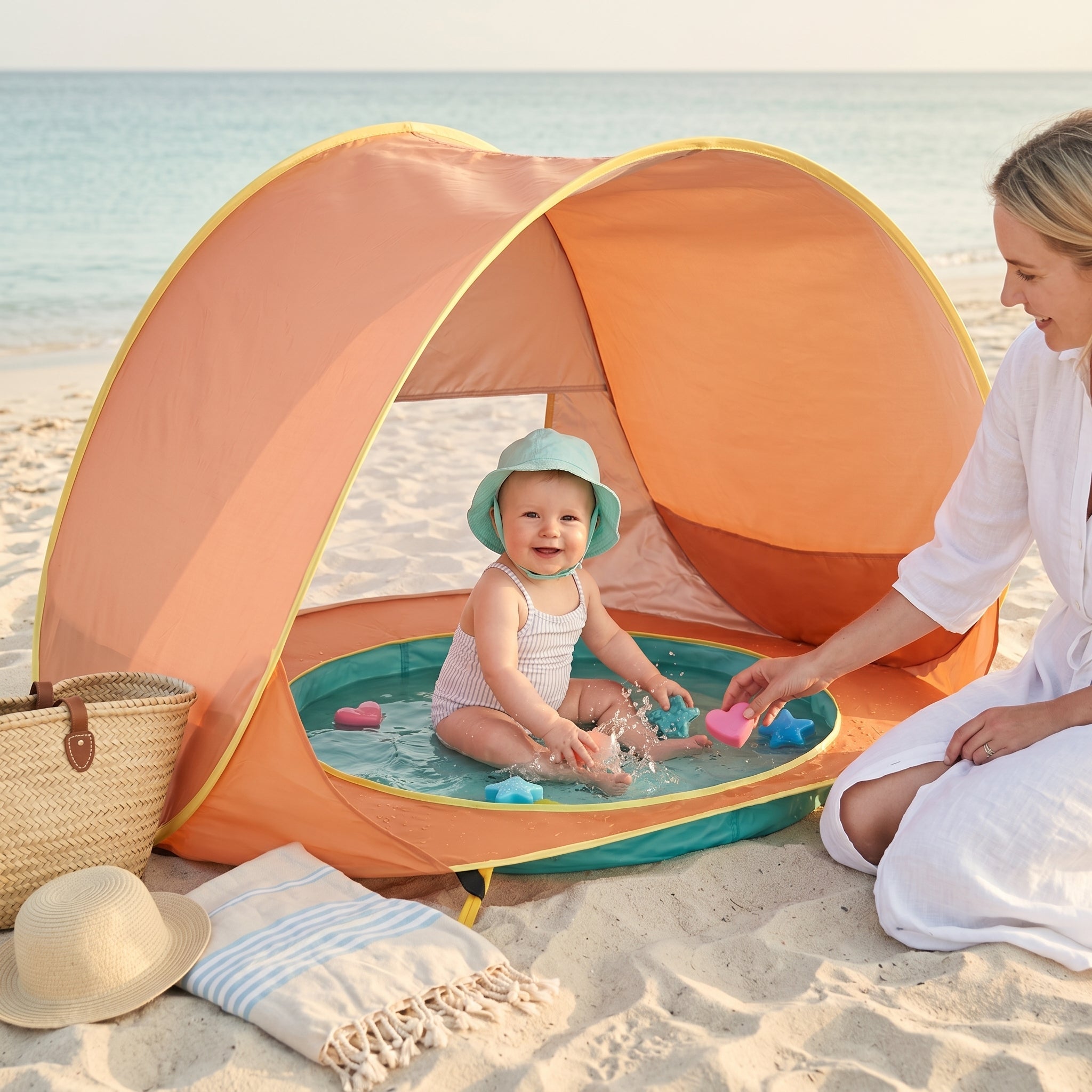 Baby Beach Tent with Built-in Pool and Sun Protection