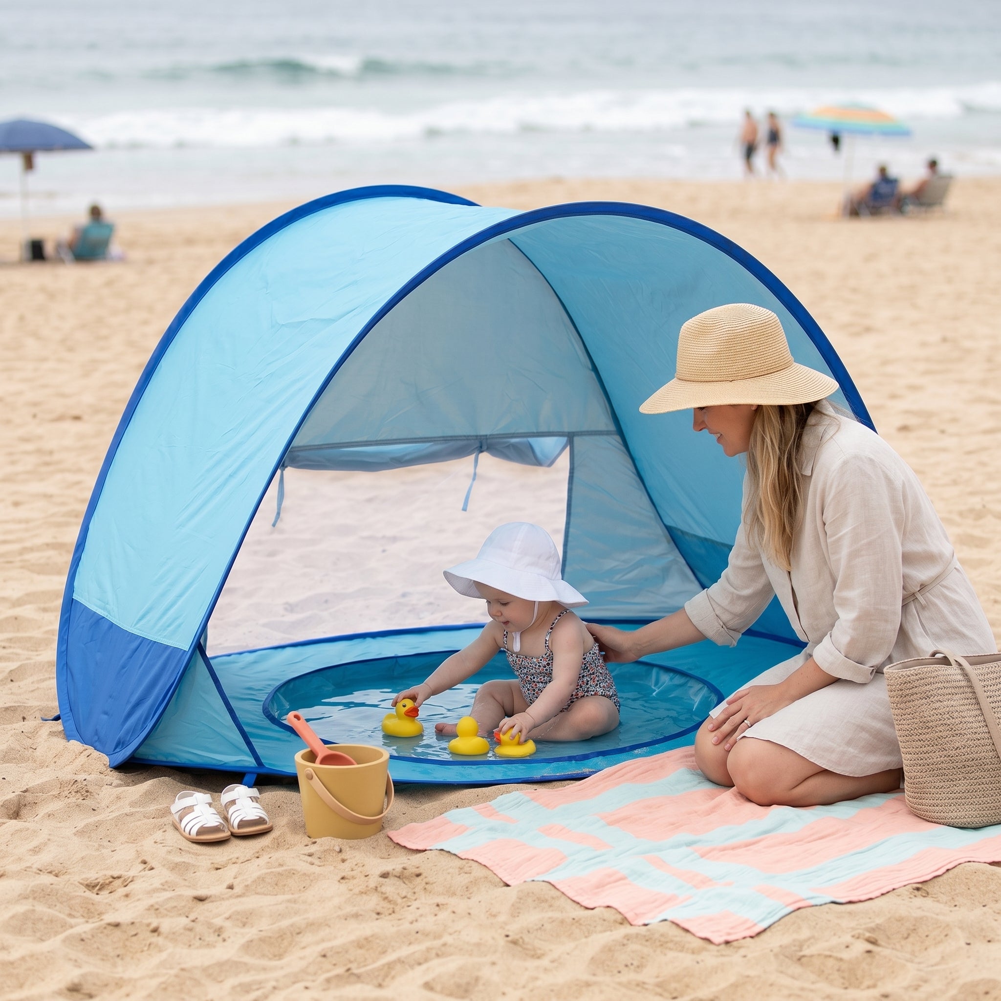 Tenda da Spiaggia per Bambini con Piscina