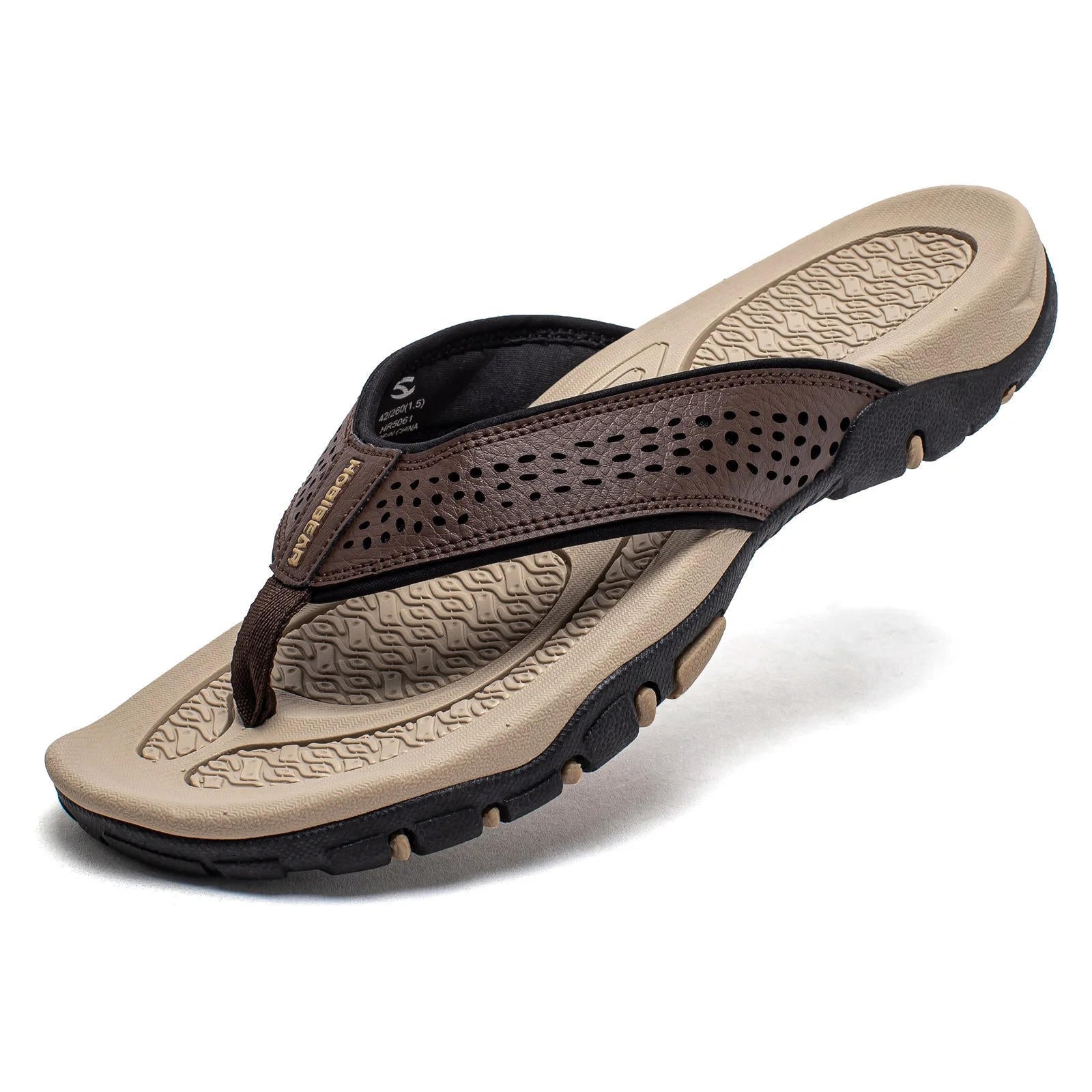Tongs de Sport en Nubuck Synthétique avec Soutien de la Voûte Plantaire pour Homme