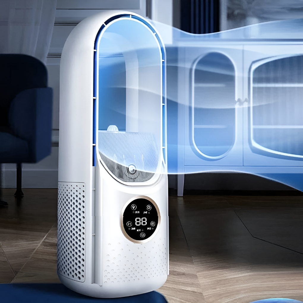 Ventilador de Mesa Sem Hélices Silencioso com 3 Modos de Ventilação