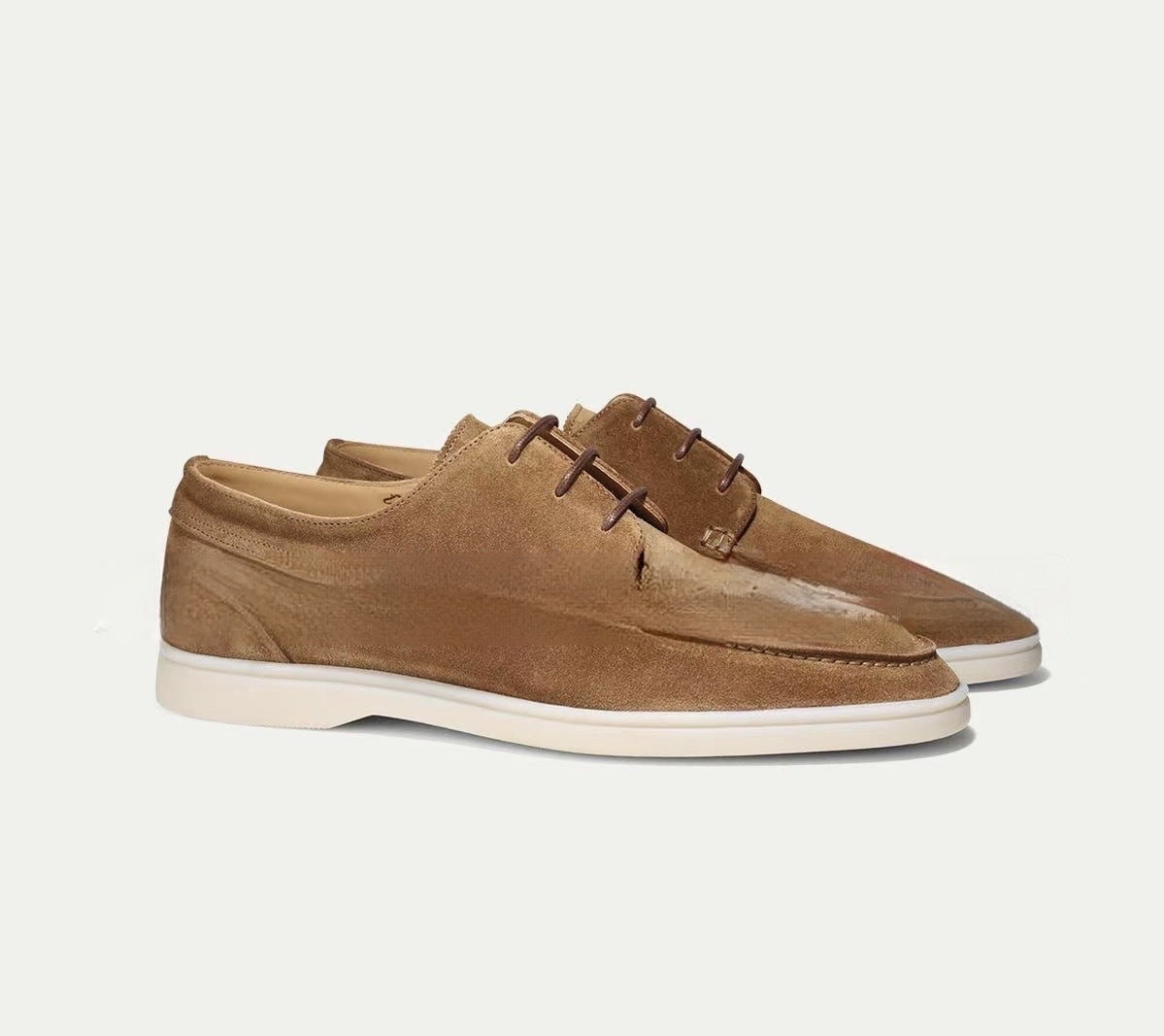 Chaussures Derby en Cuir avec Lacets et Semelle en Caoutchouc pour Hommes