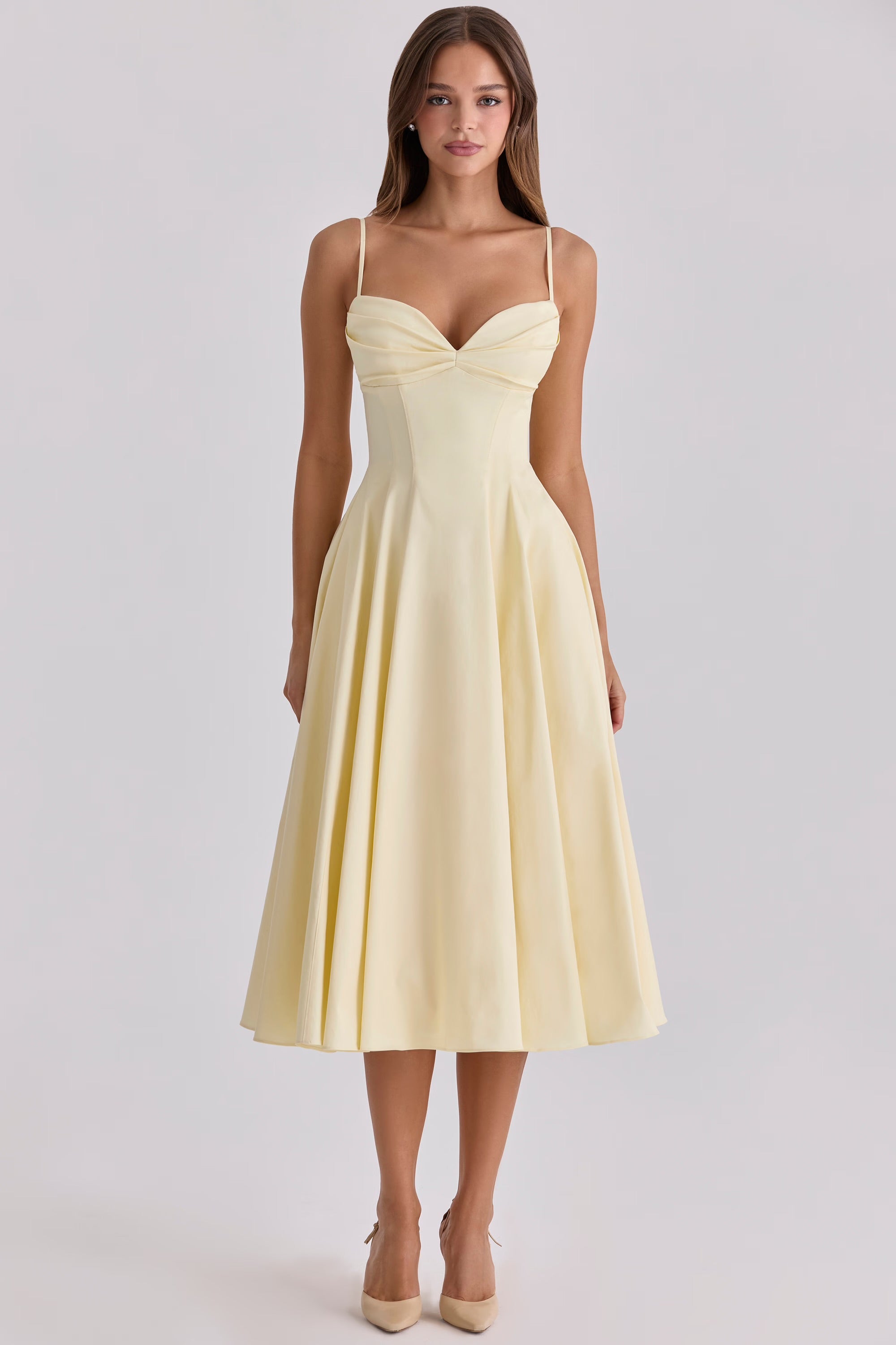 Vestido midi de algodón para mujer — tirantes ajustables para la primavera
