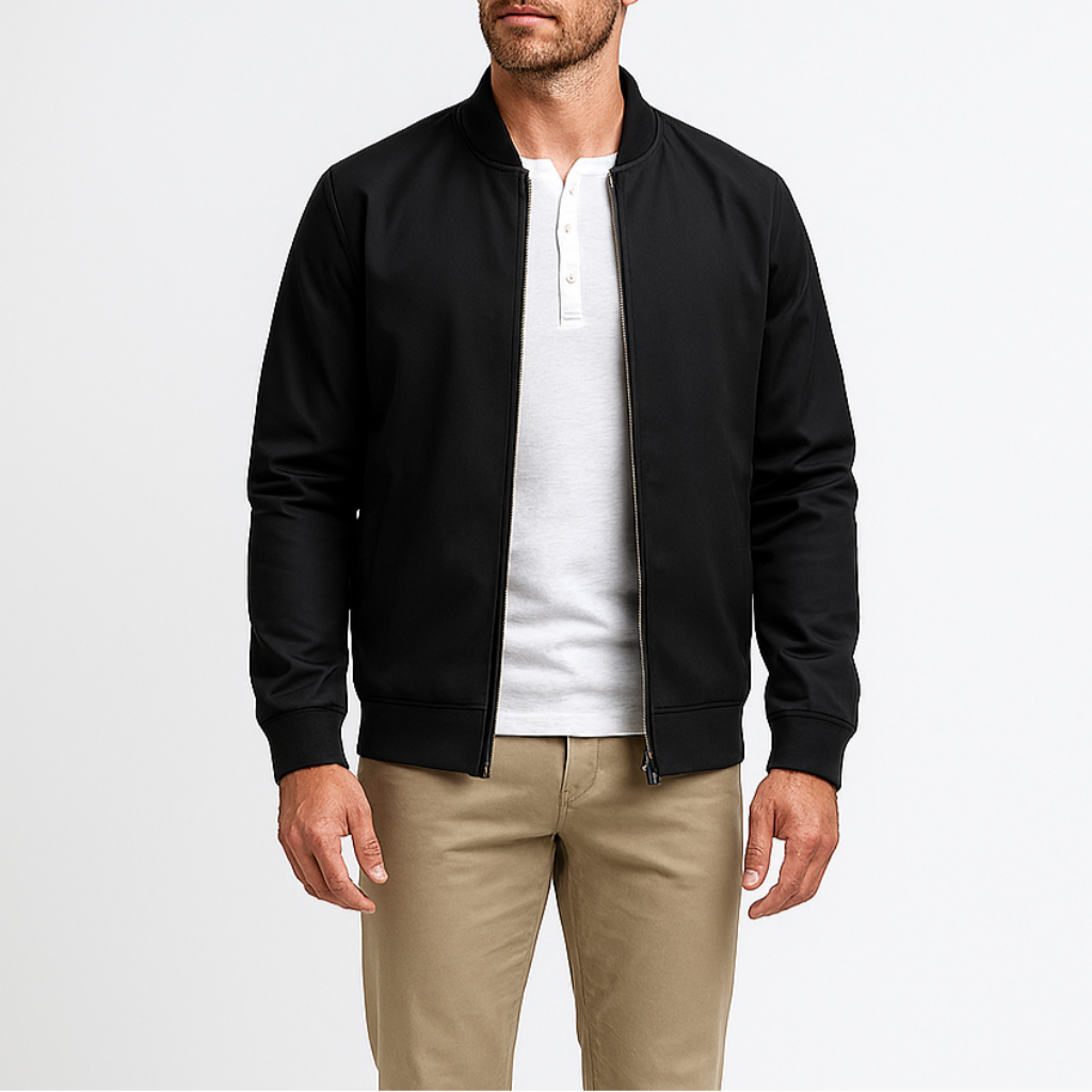 Veste bomber légère pour homme avec col baseball et fermeture zippée décontractée