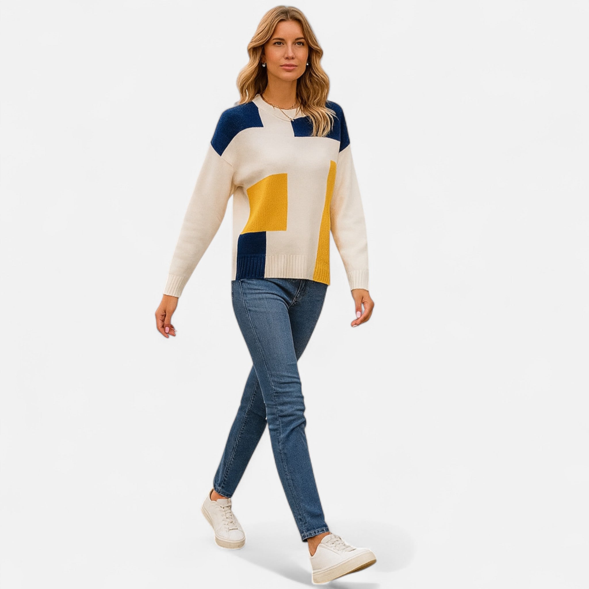 Velclairemode.com | Women's round neck sweater in soft knit