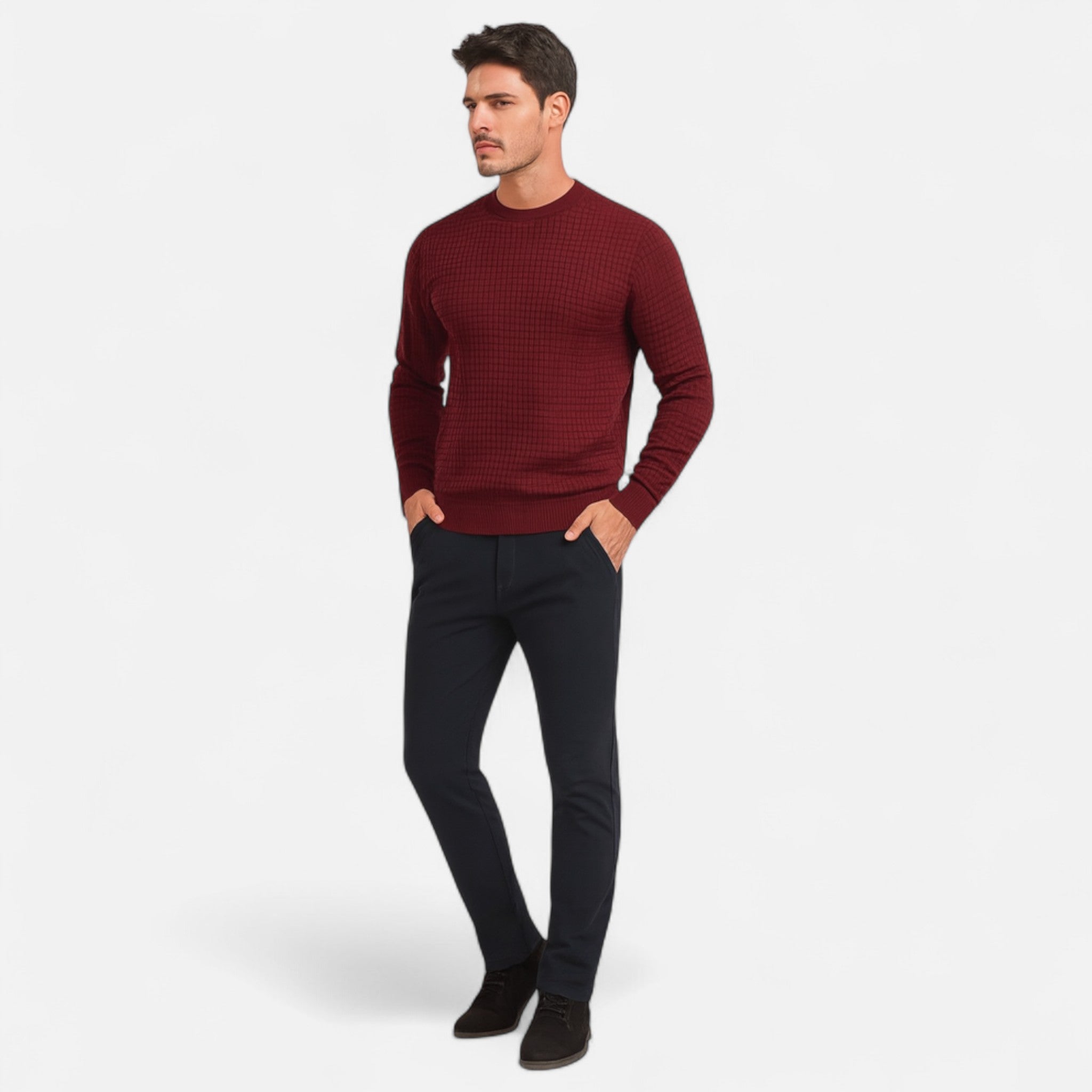 Velclairemode | Sweatshirt Homme Col Rond – Minimalisme Sculpté & Confort Haut de Gamme
