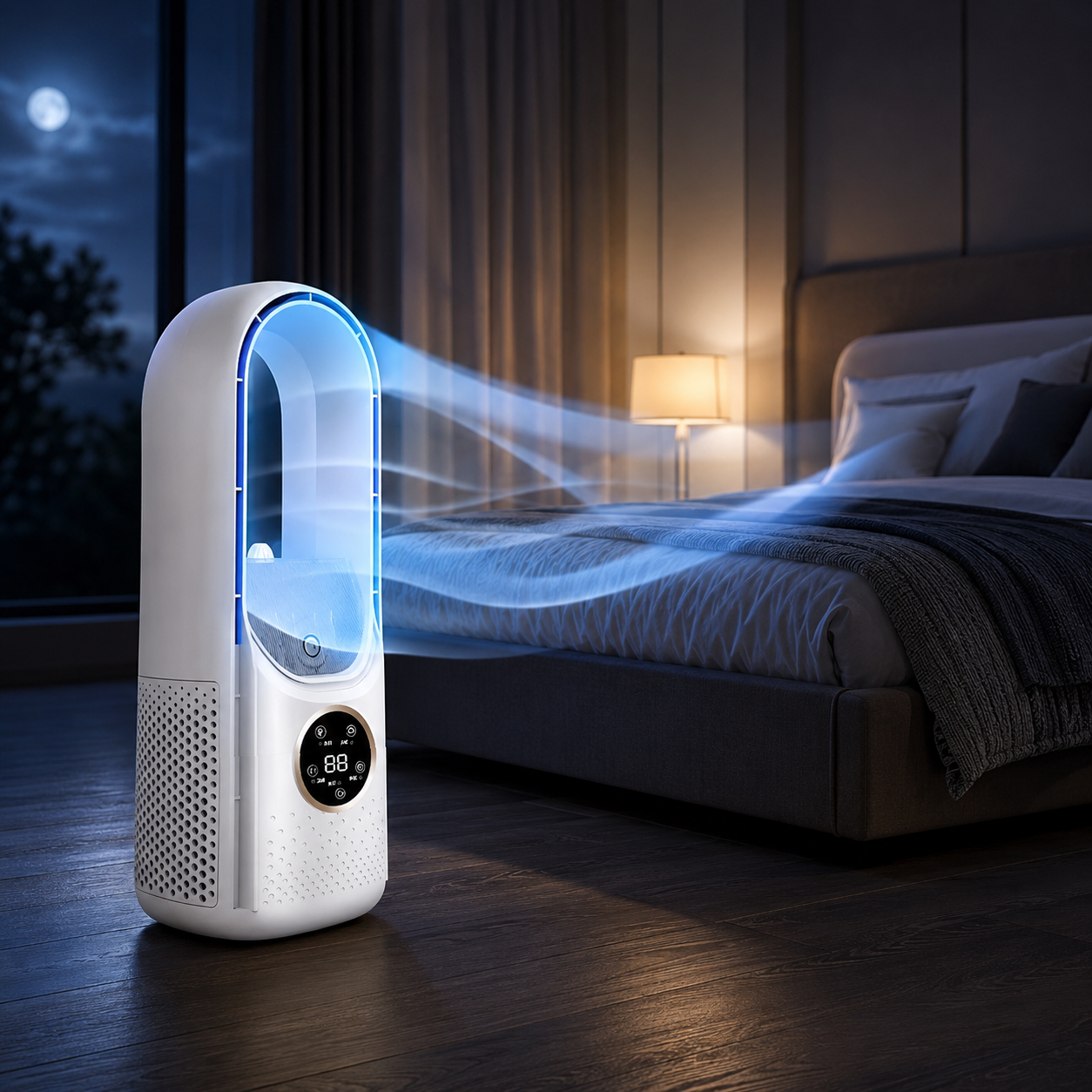 Tichý stolní ventilátor bez lopatek s 3 režimy větru