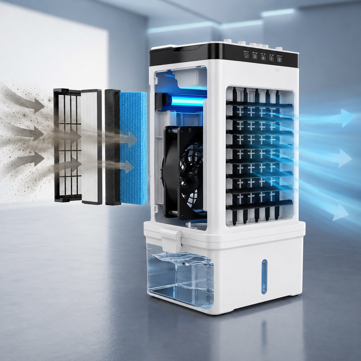 Refrigerador de Ar Portátil 3 em 1 com Controle Remoto