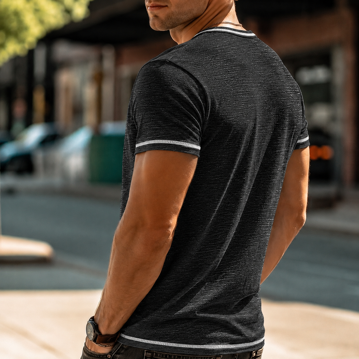 Men's Henley Cotton T-Shirt Comfortable Fit