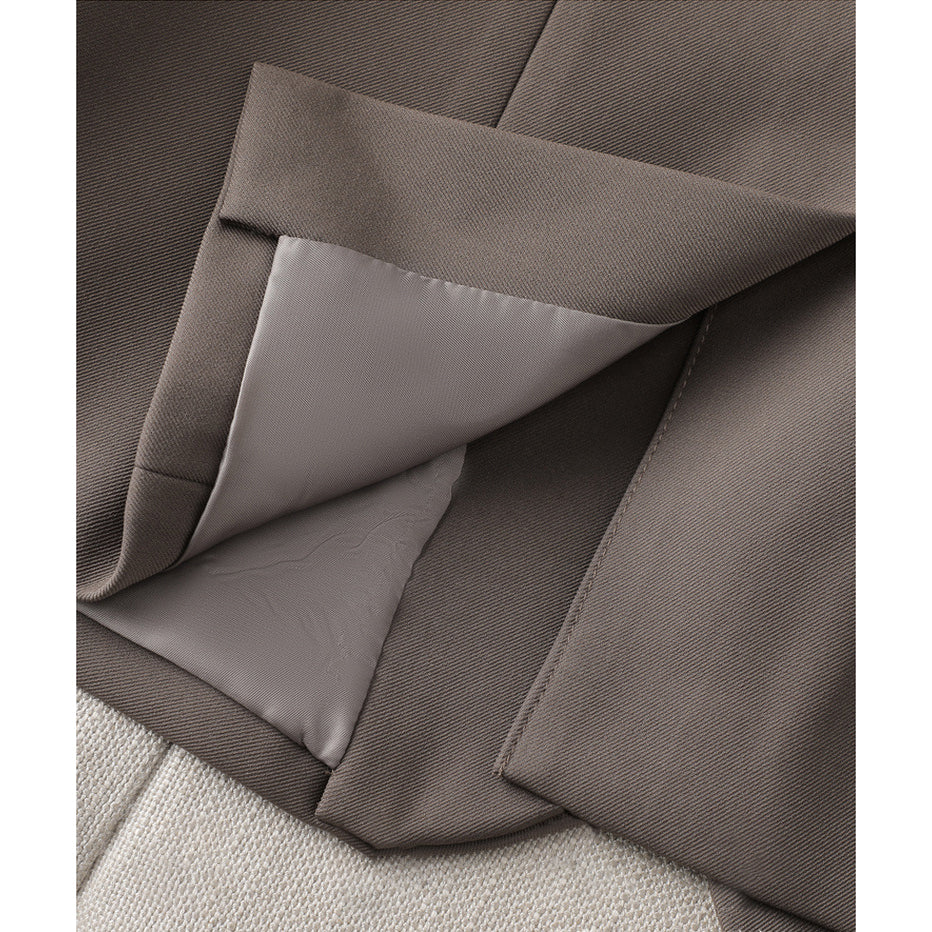 Blazer femme décontracté à coupe droite avec col à revers et boutonnage simple