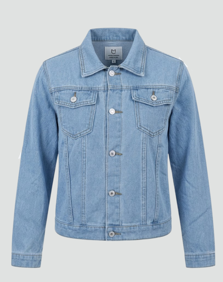 Women's Everyday Denim Jacket Fitted Cut Classic Collar Button Closure Pockets