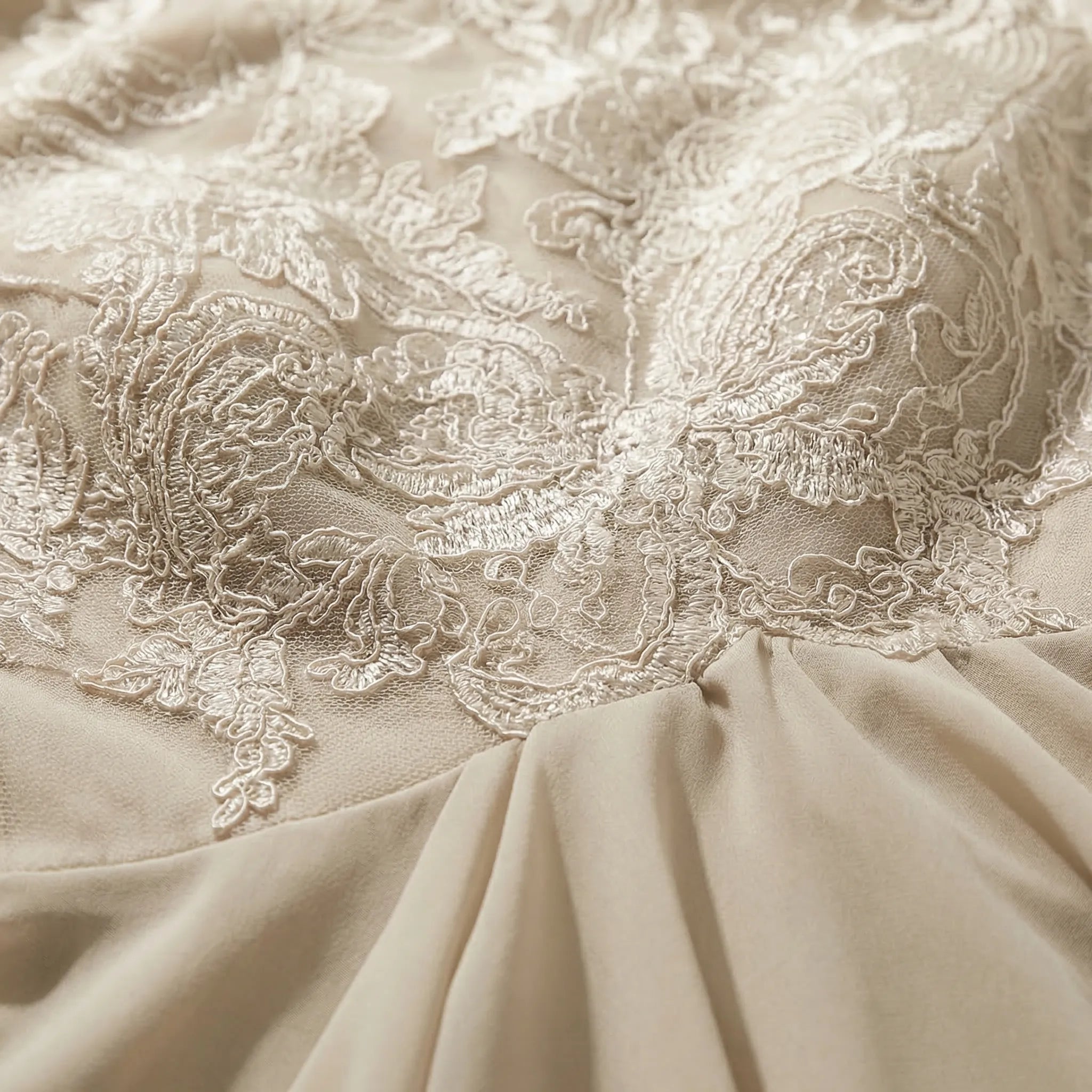 Mid-length dress for women - flared skirt with embroidered floral bustier | wedding