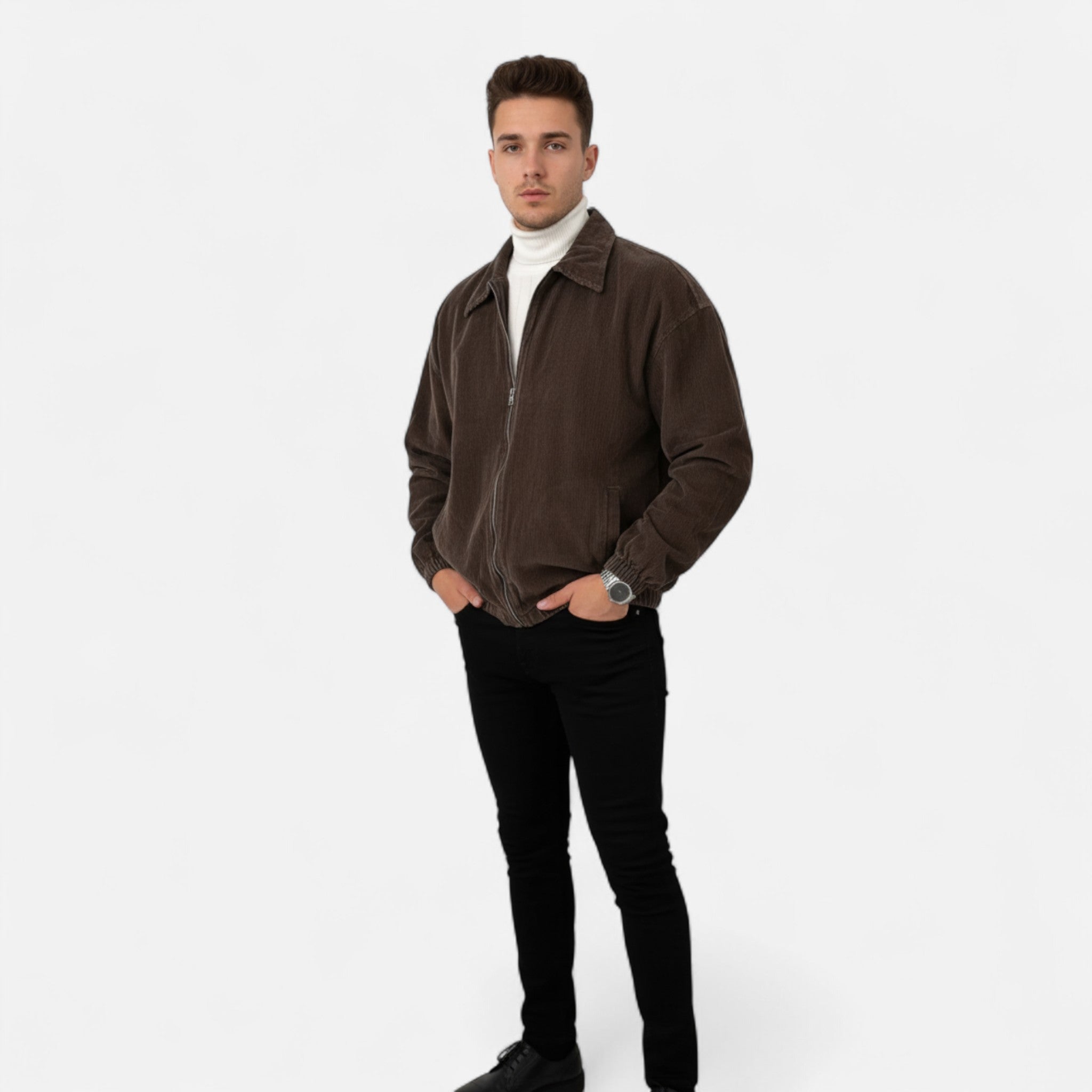 Velclairemode | Men's Corduroy College Style Jacket Fall-Winter