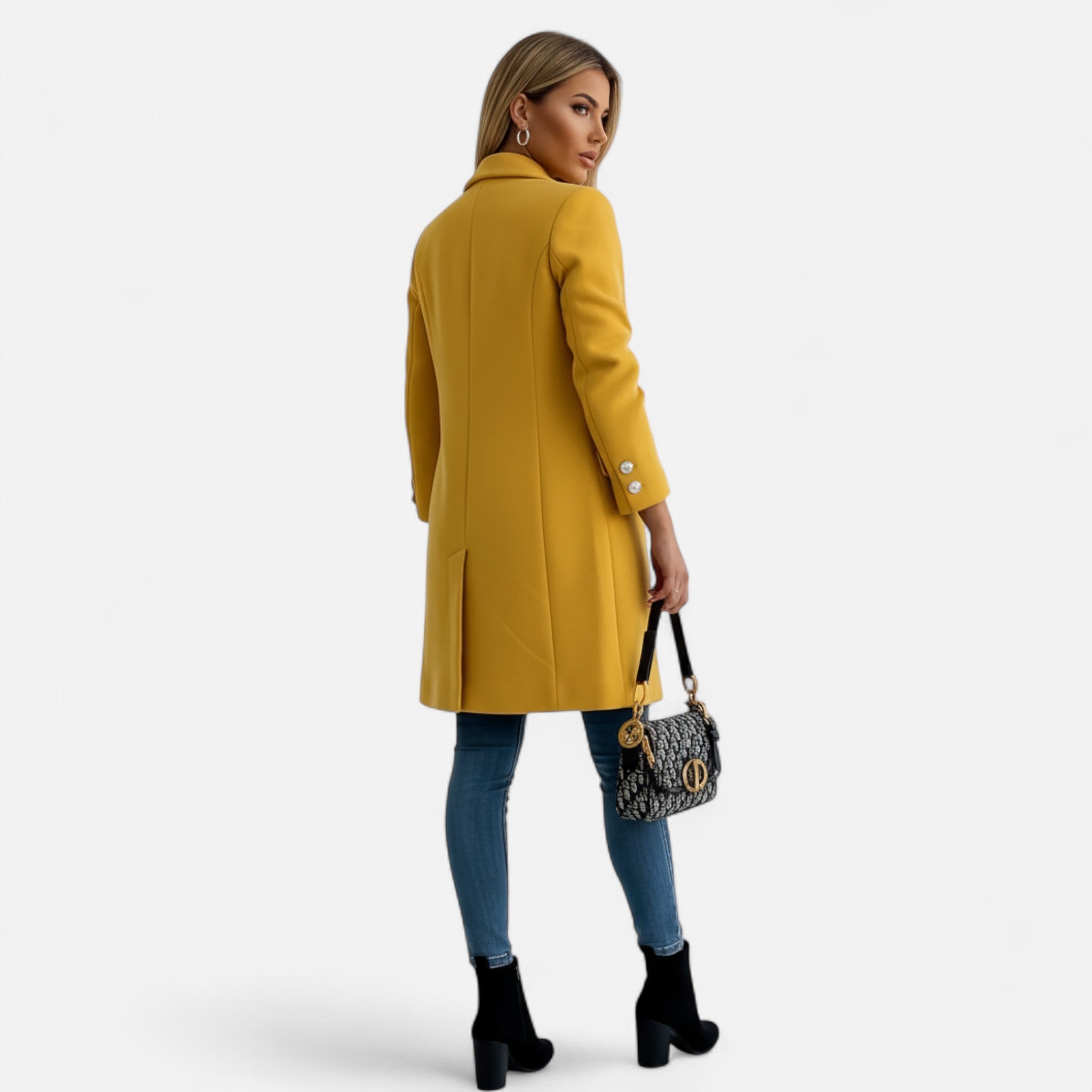 Velclairemode | Elegant Women's Buttoned Winter Coat