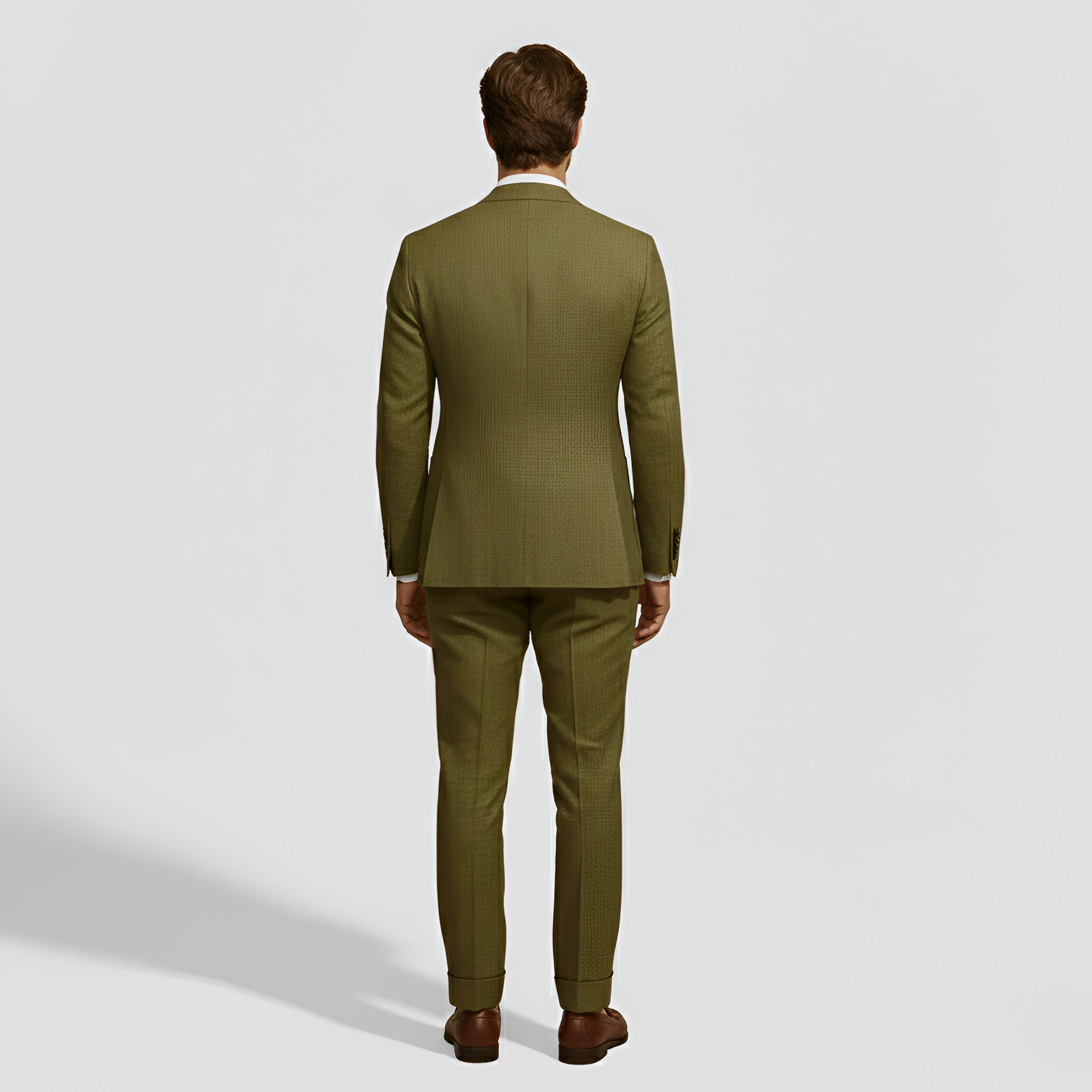 Costume Deux Pièces Ajusté en Polyester Imprimé avec Veste et Pantalon pour Homme