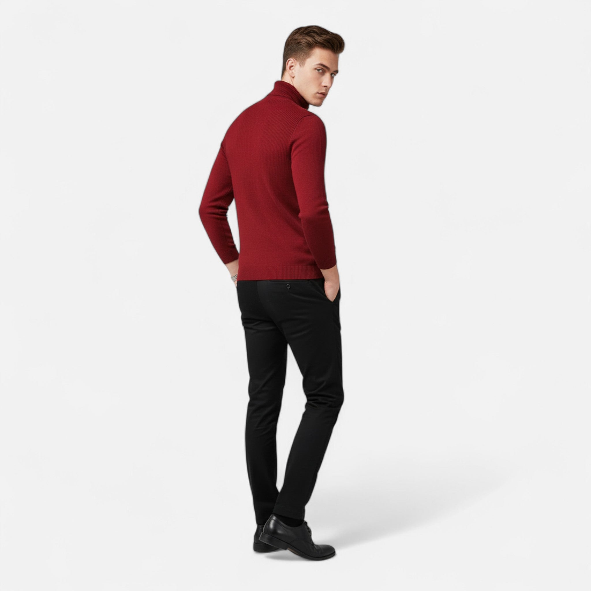 Velclairemode | Men's Thermal Top with Stand-Up Collar for Autumn and Winter