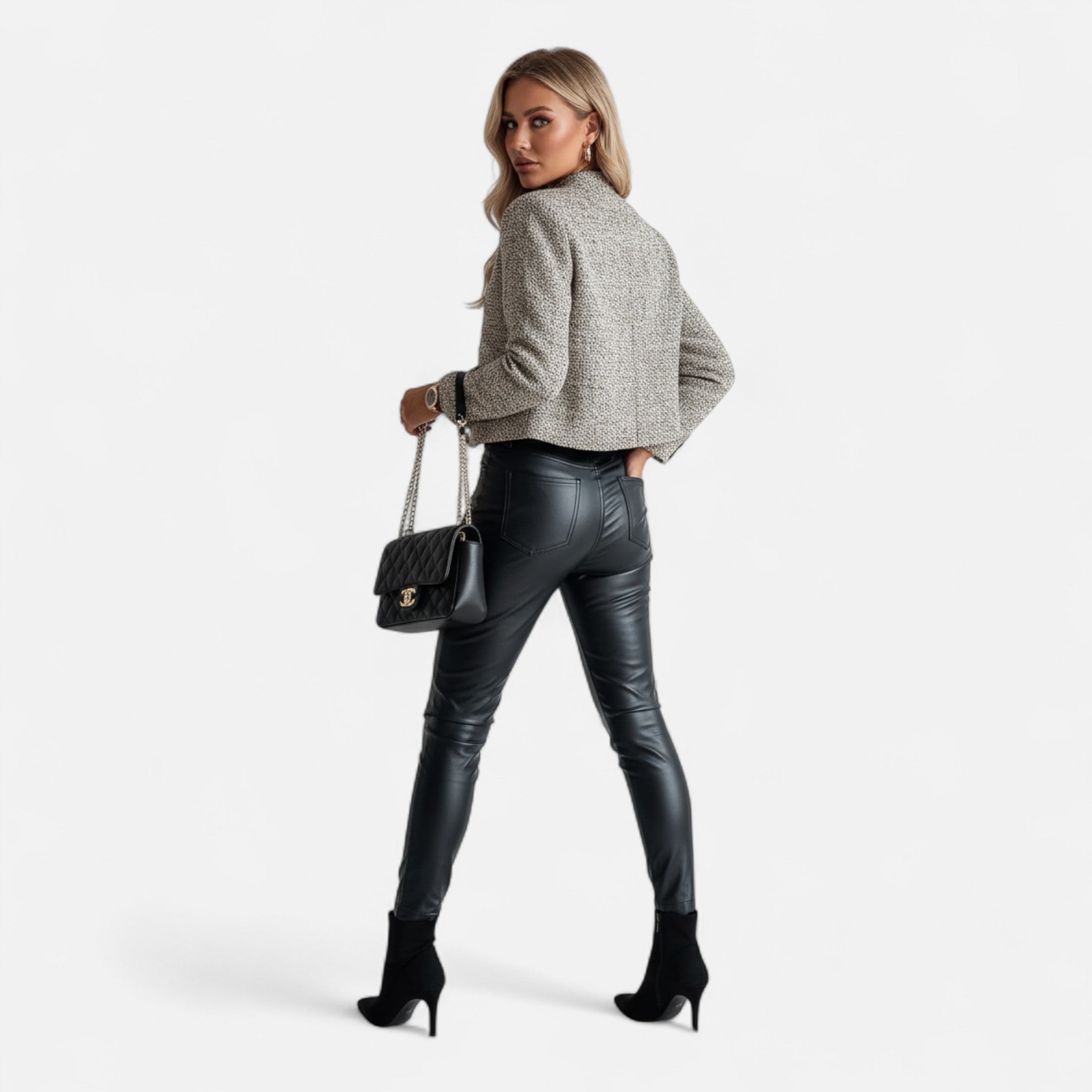 Velclairemode | Women's Chic Tweed Blazer for Fall-Spring