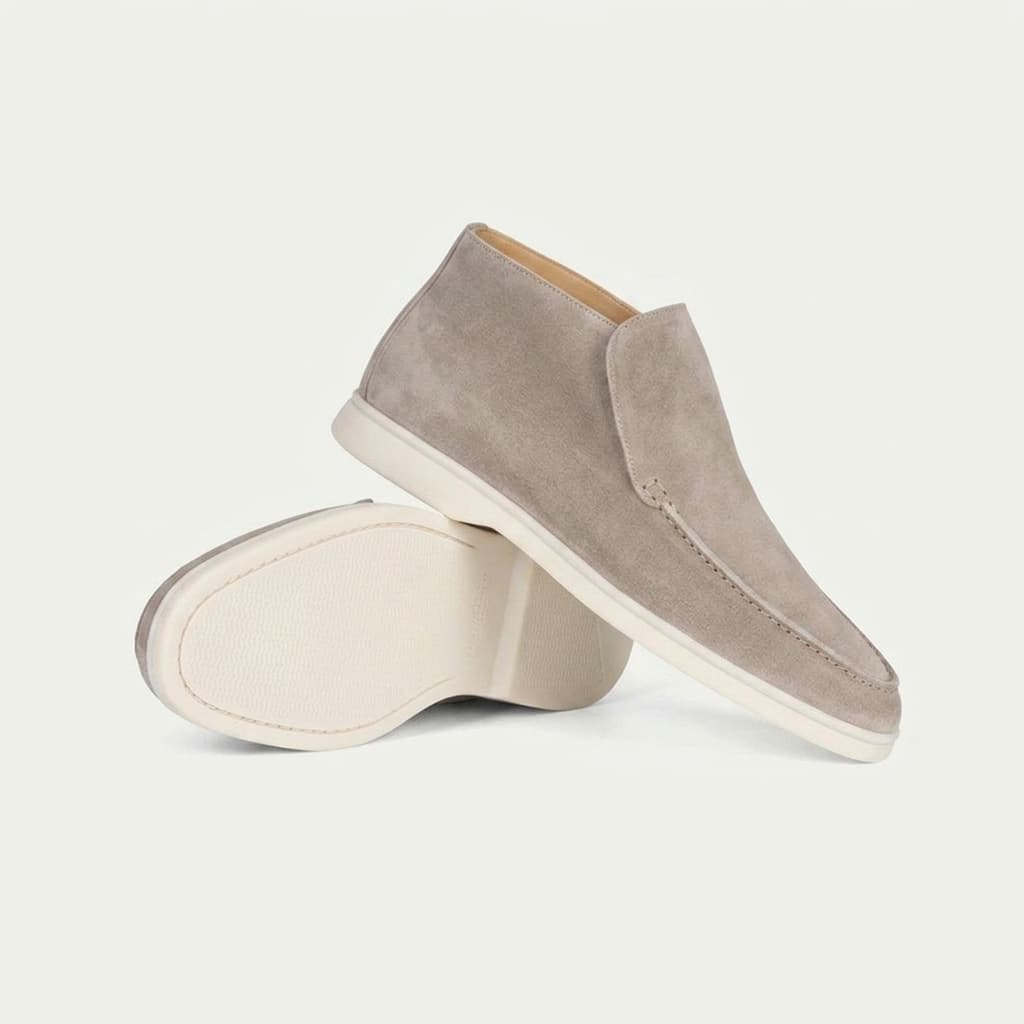 Mocasines altos de ante — botines slip-on para hombre — oficina y noche