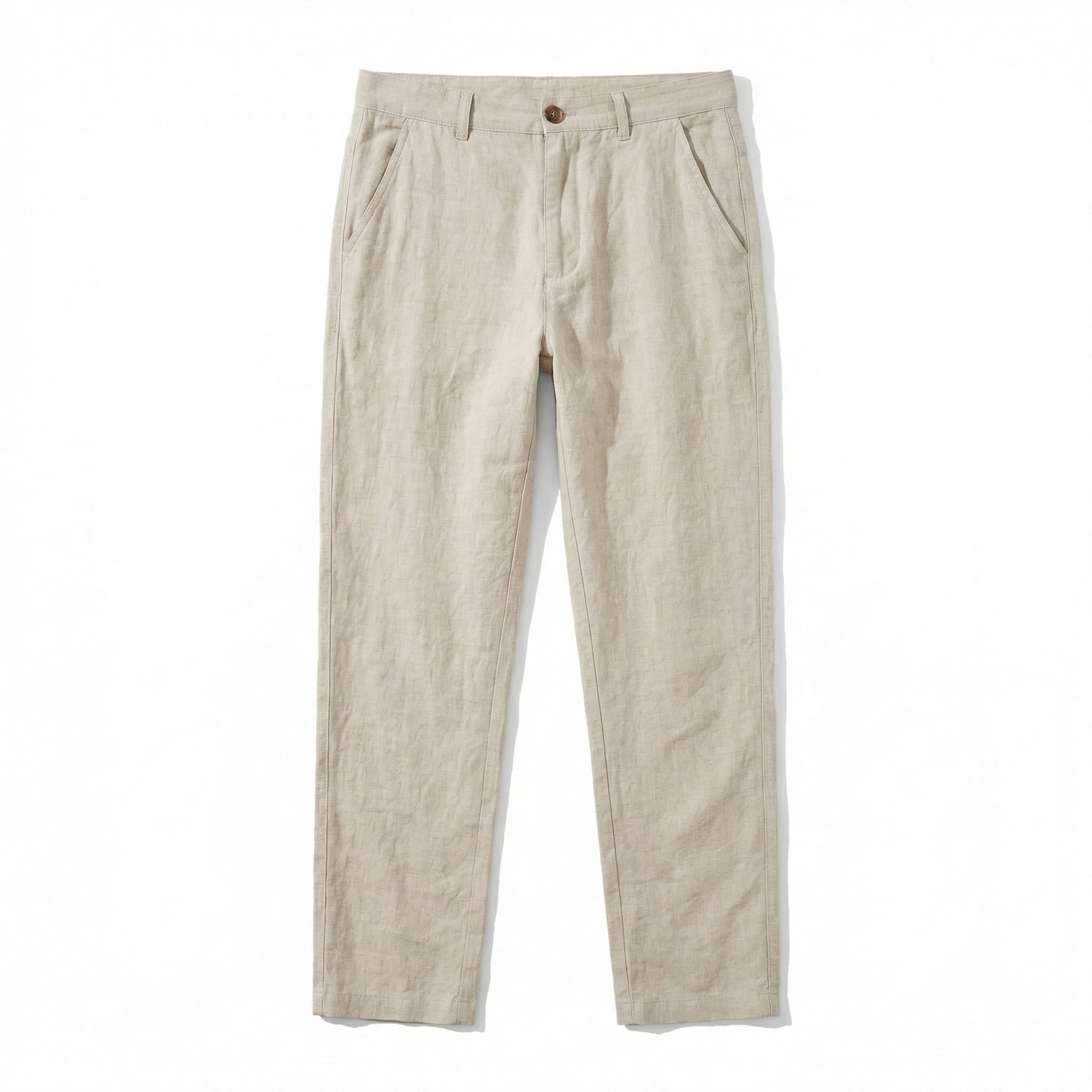 Pantalon en lin homme — coupe droite — tenue décontractée quotidienne