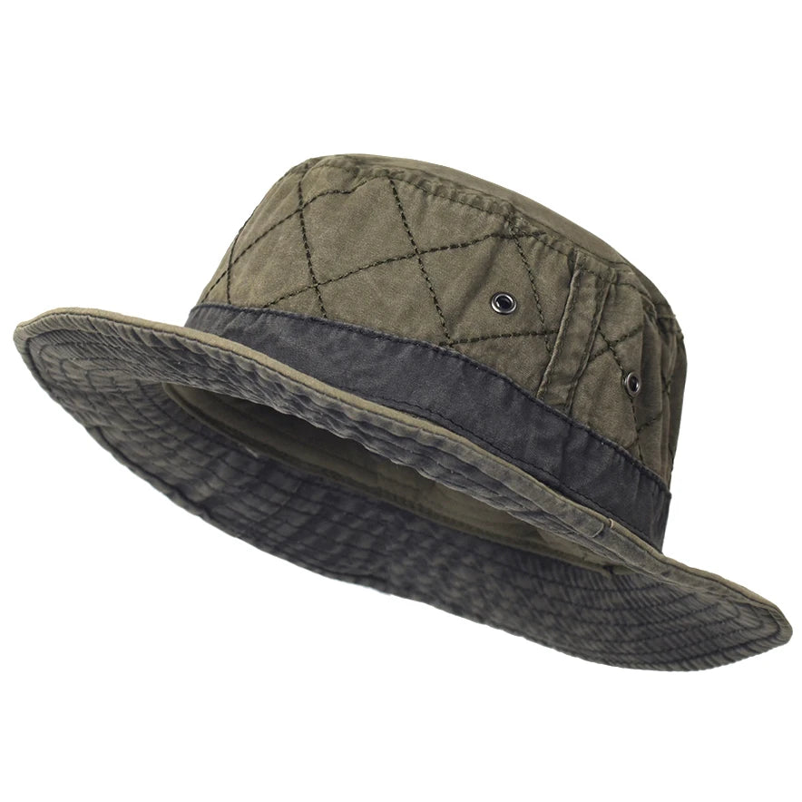 Unisex bavlněný vypraný klobouk Panama styl na volný čas