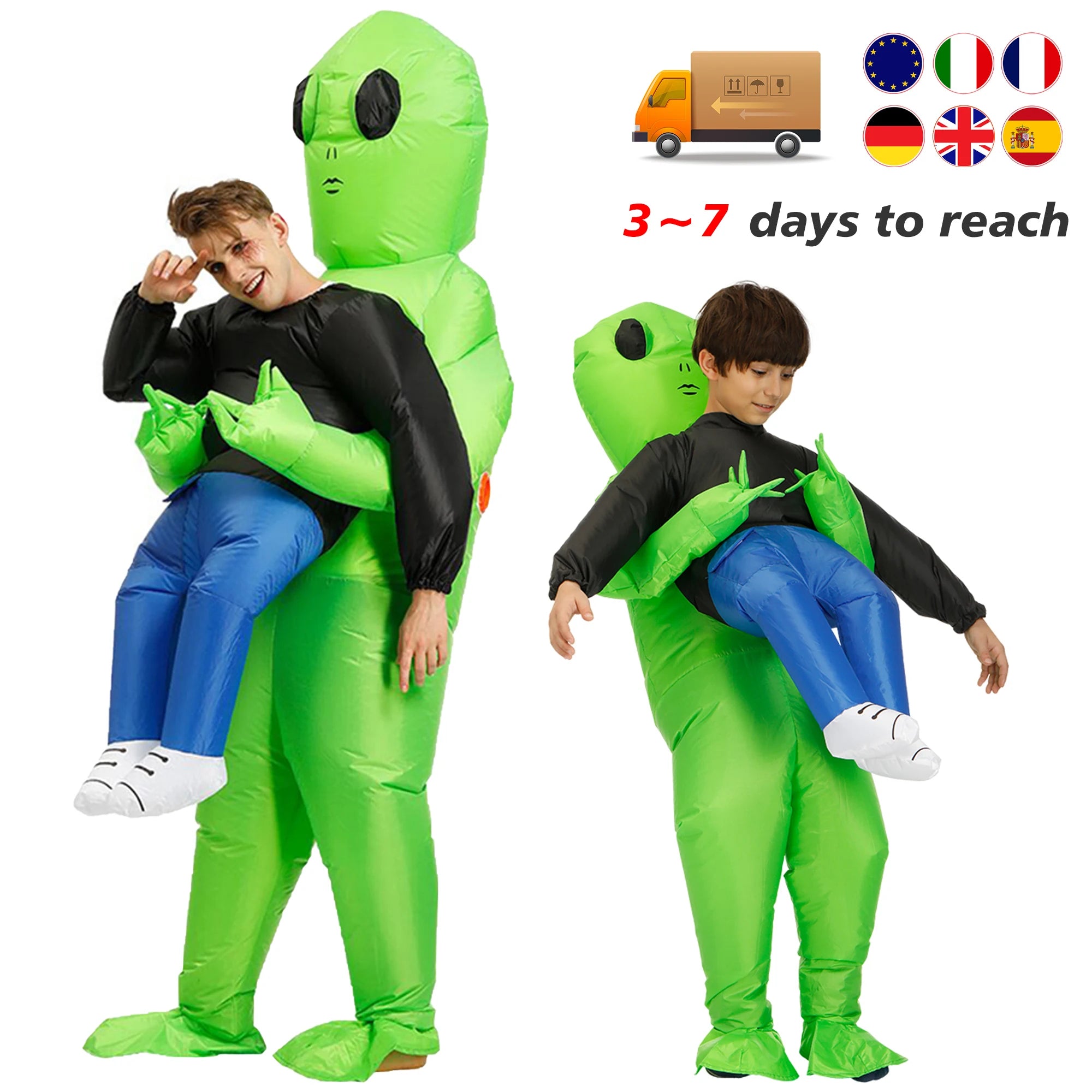 Unisex Inflatable Alien Costume Halloween Cosplay Adult Costume Party Outfit