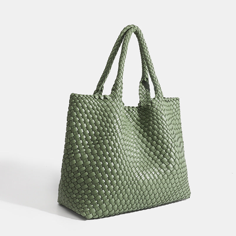 Grand sac cabas femme tressé porté épaule