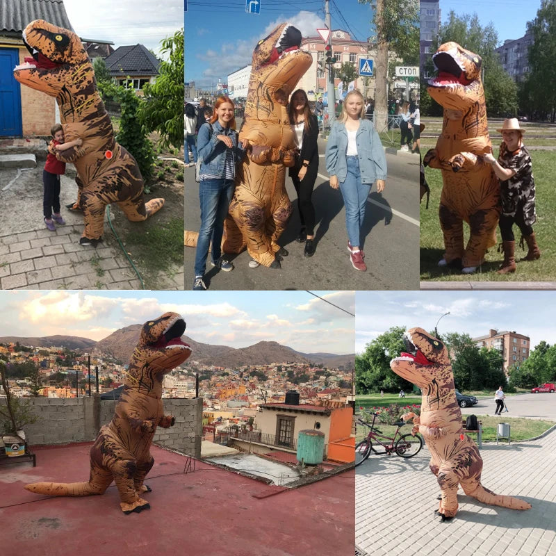 Unisex nafukovací dinosauří kostým na Halloween, cosplay, festival a párty pro dospělé