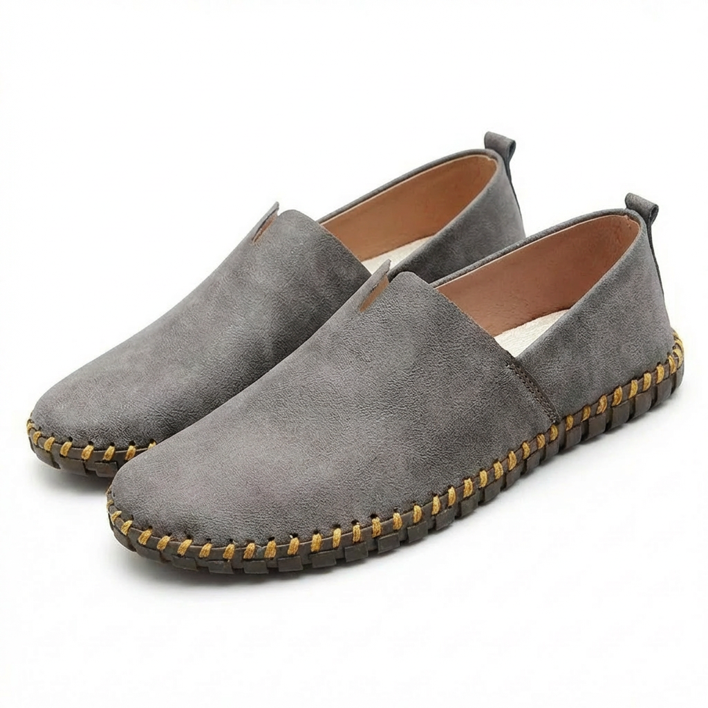Mocassins Décontractés pour Homme en Cuir Synthétique avec Coutures Artisanales