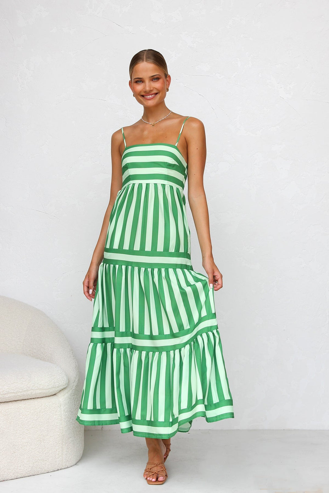 Robe longue à fines bretelles