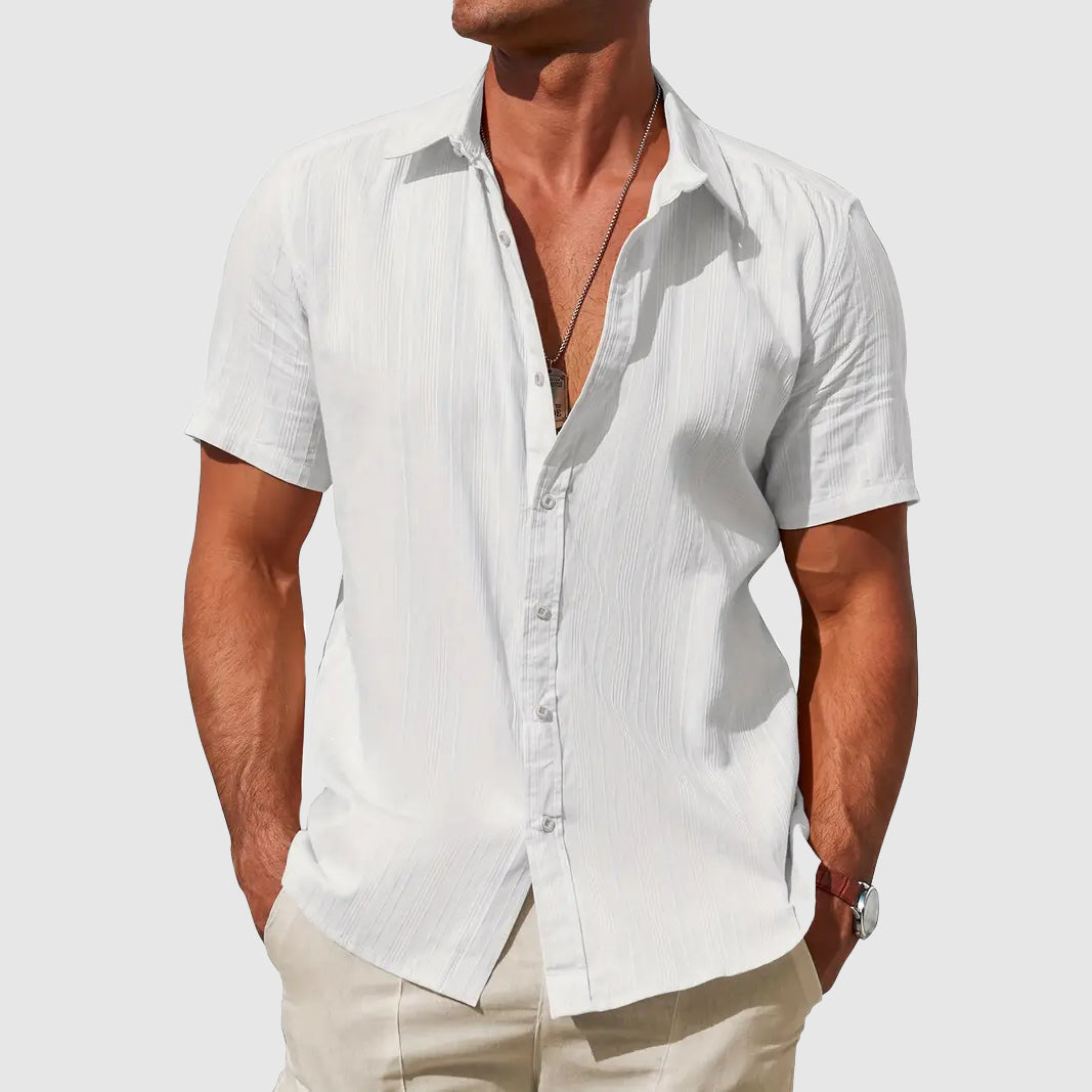 Camisa de hombre de lino texturizado