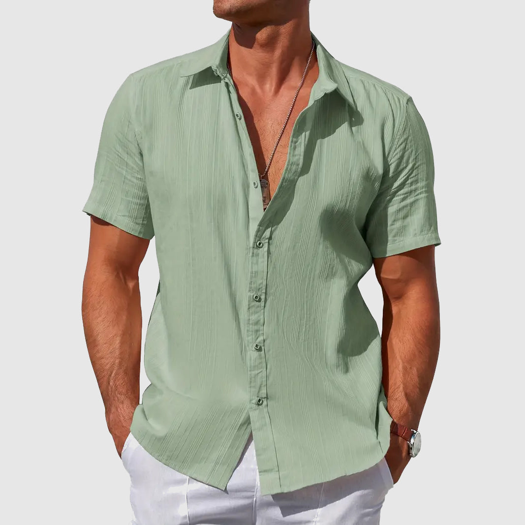 Camisa de hombre de lino texturizado