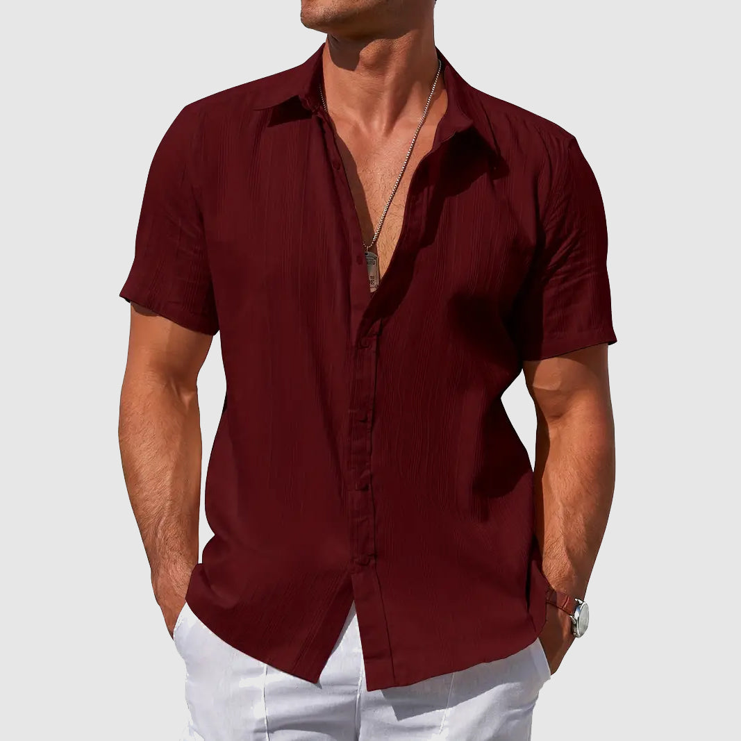 Camisa de hombre de lino texturizado