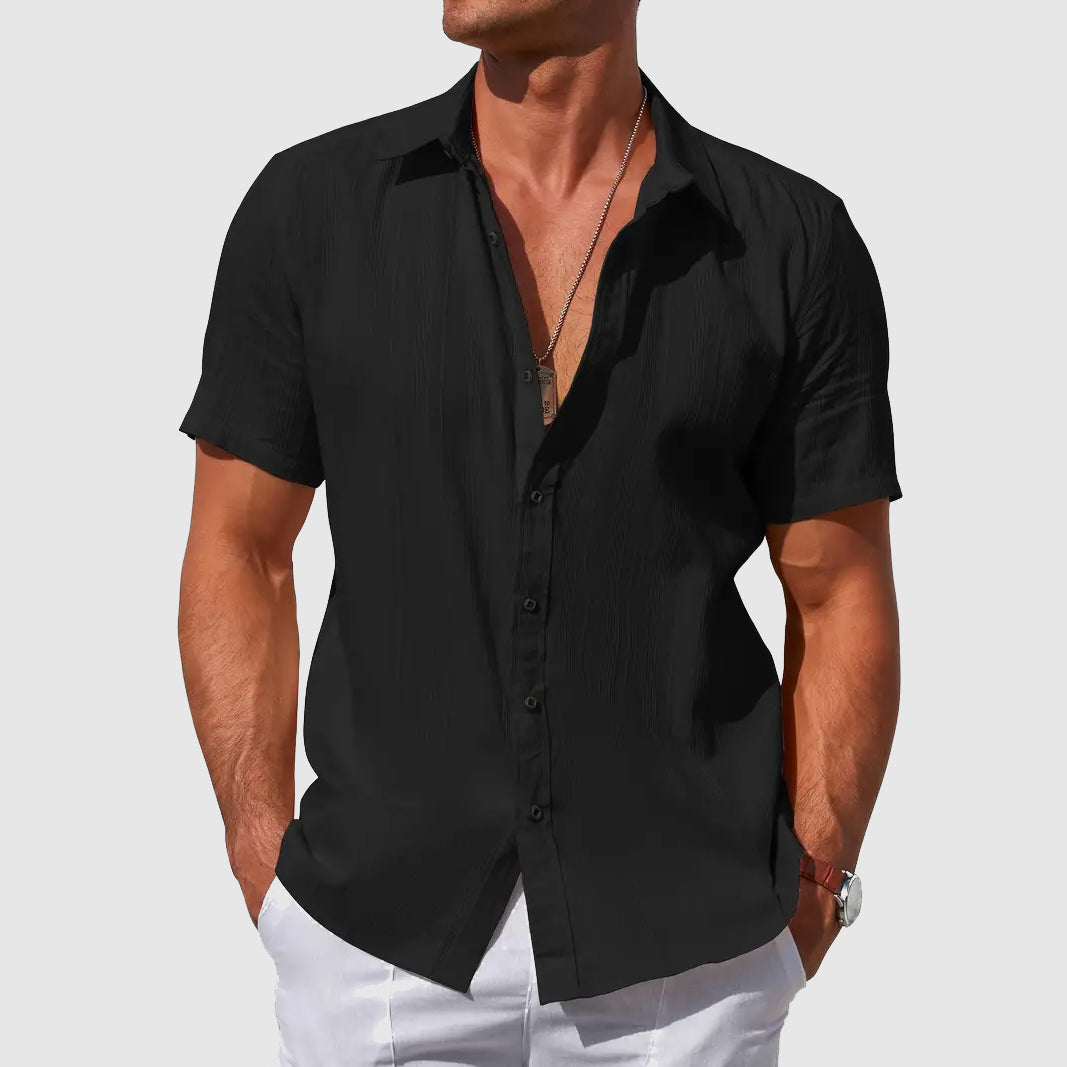 Camisa de hombre de lino texturizado