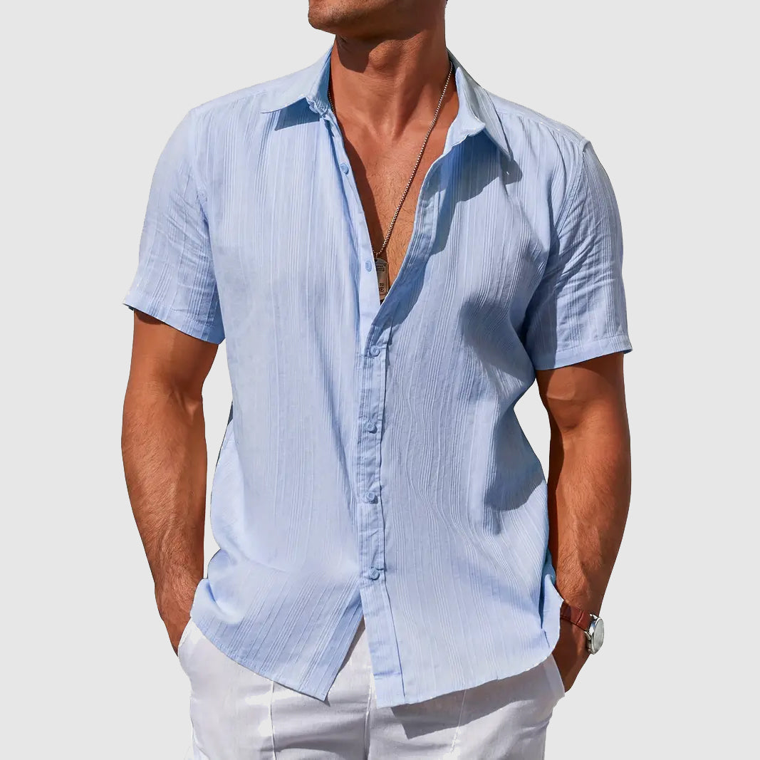 Camisa de hombre de lino texturizado