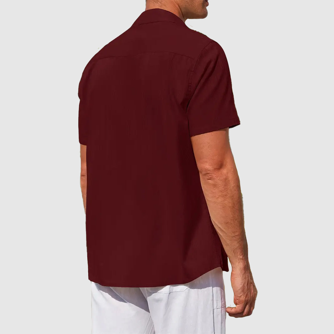 Camisa de hombre de lino texturizado
