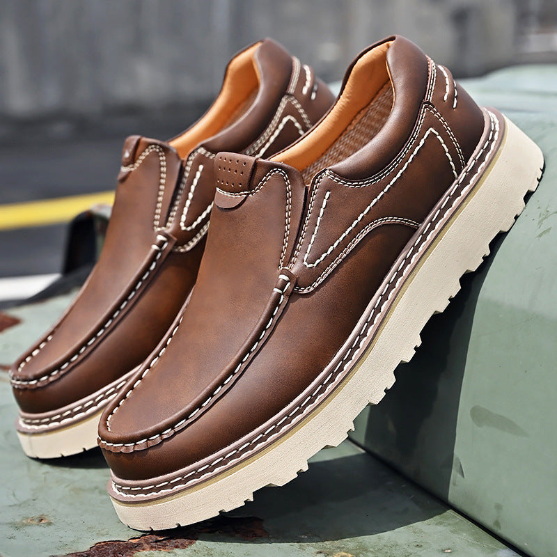 Mocassins en cuir homme — semelle en caoutchouc antidérapante — ville