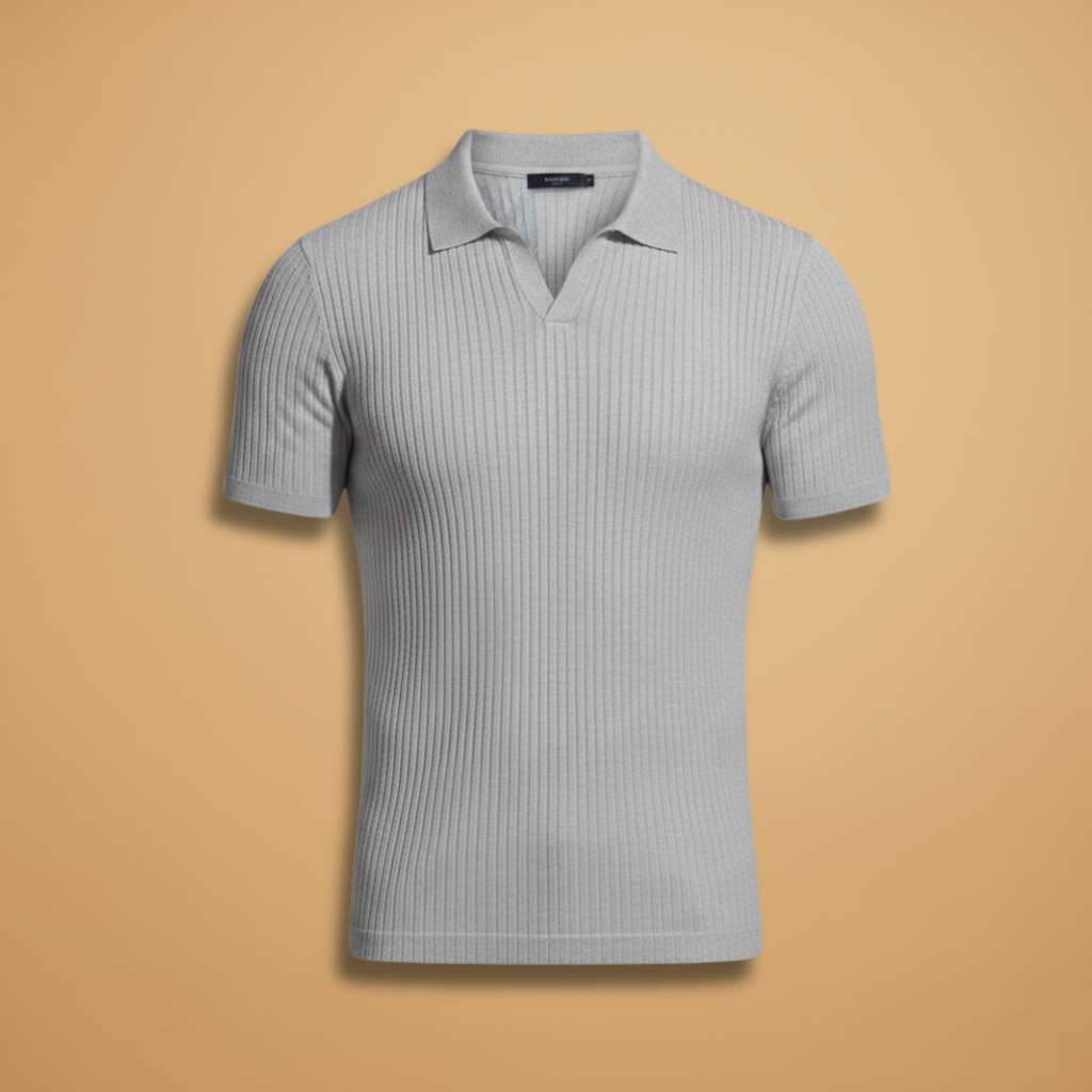 Men's fitted polo | ribbed knit top office