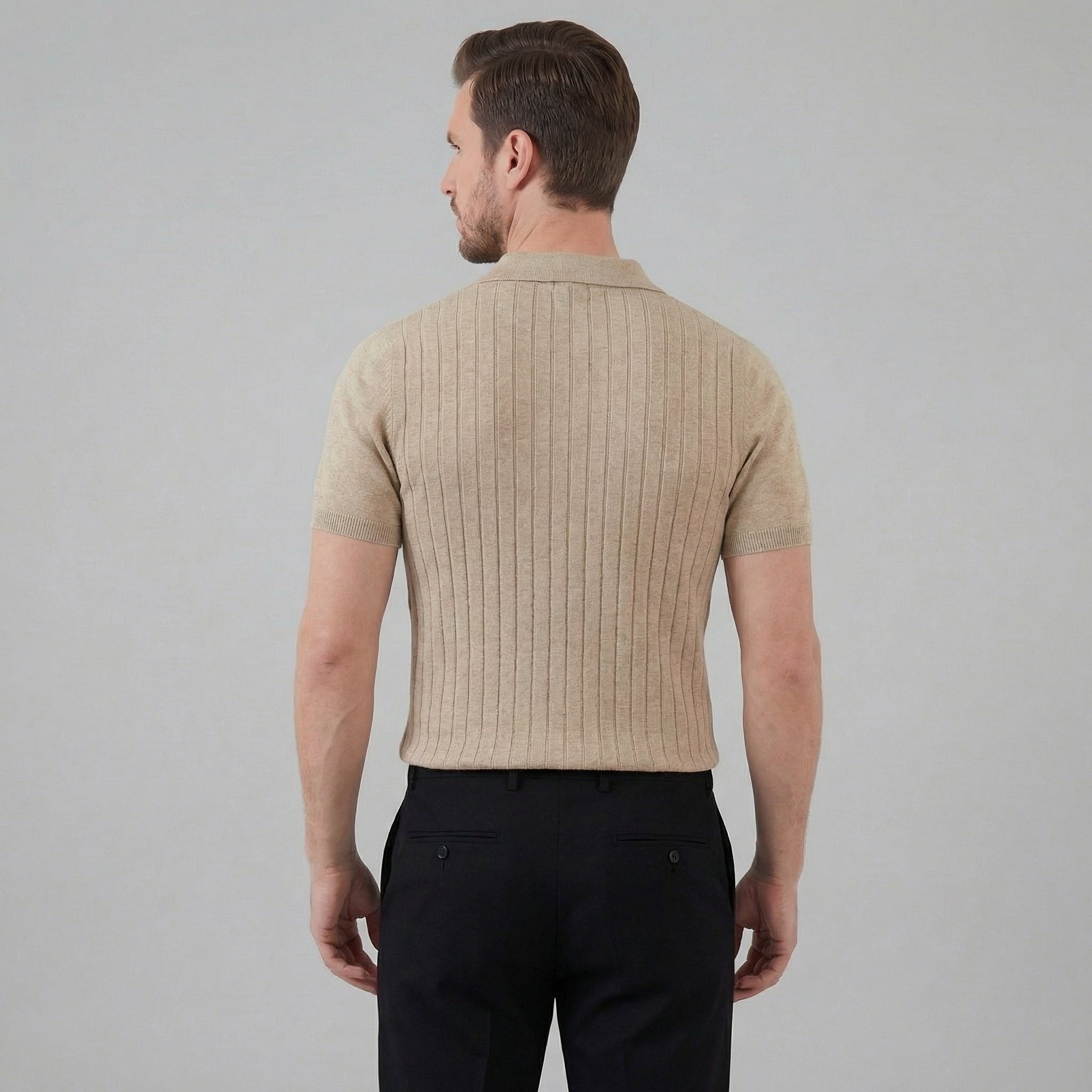 Polo para hombre — mezcla de algodón — corte ajustado y verano