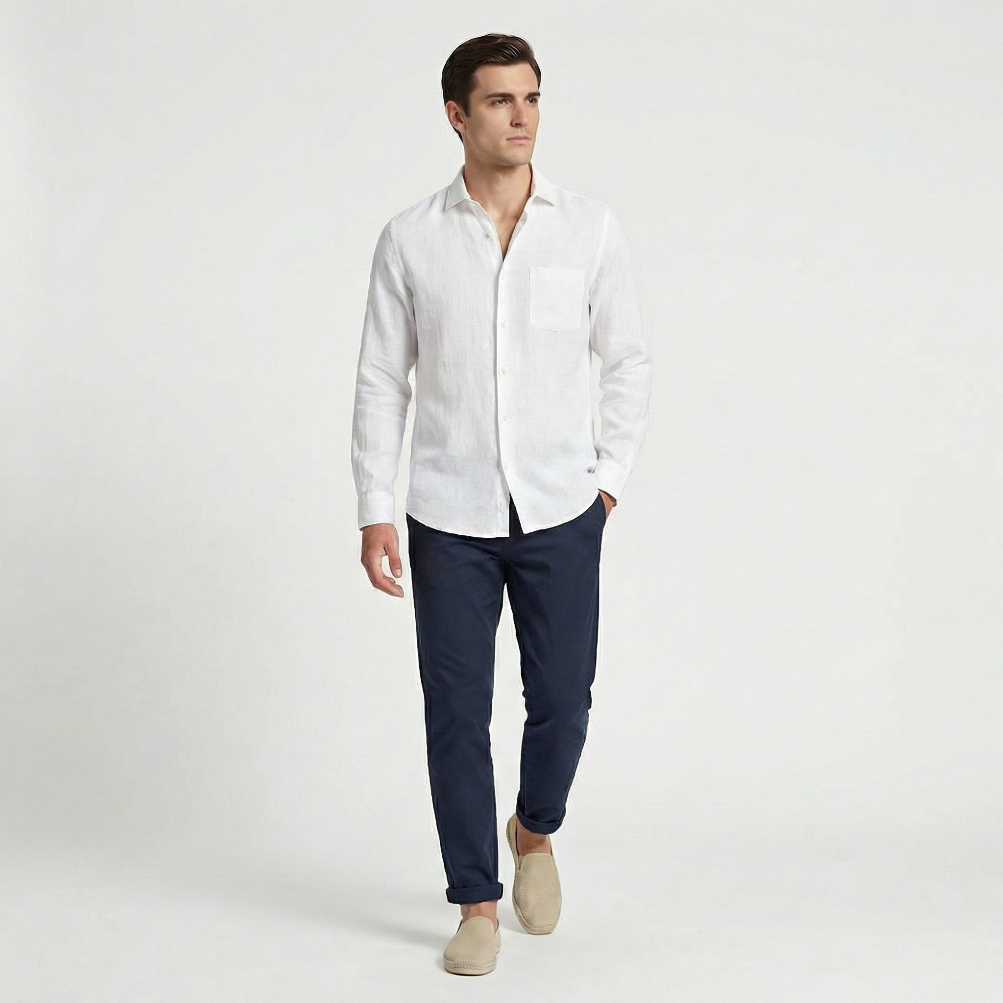 Men's linen shirt | long sleeve top