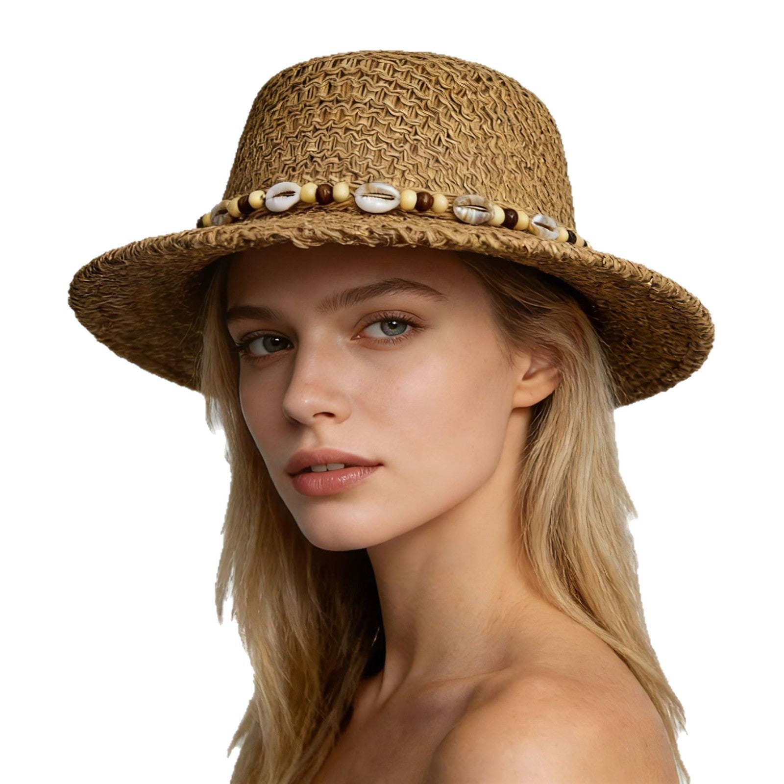 Chapeau de plage pour femme | bord large rigide | style rétro été