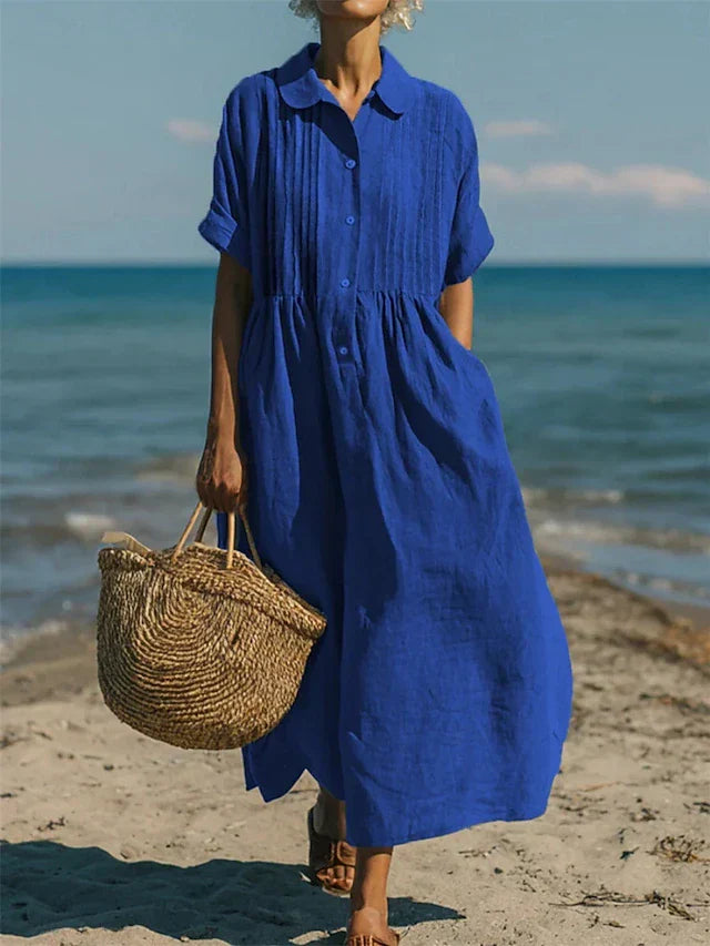 Robe Chemise Femme Midi Fluide