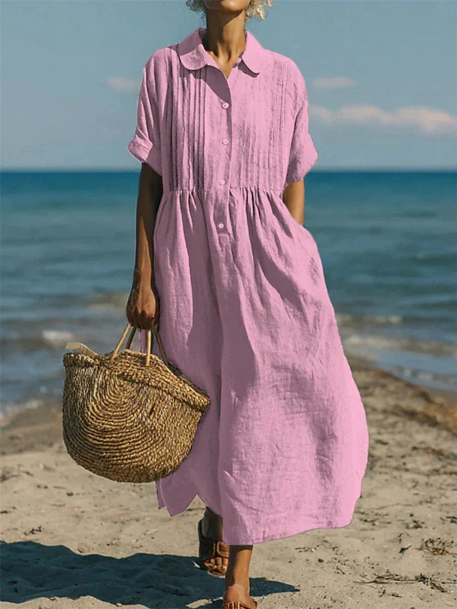 Robe Chemise Femme Midi Fluide