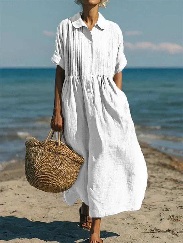 Robe Chemise Femme Midi Fluide
